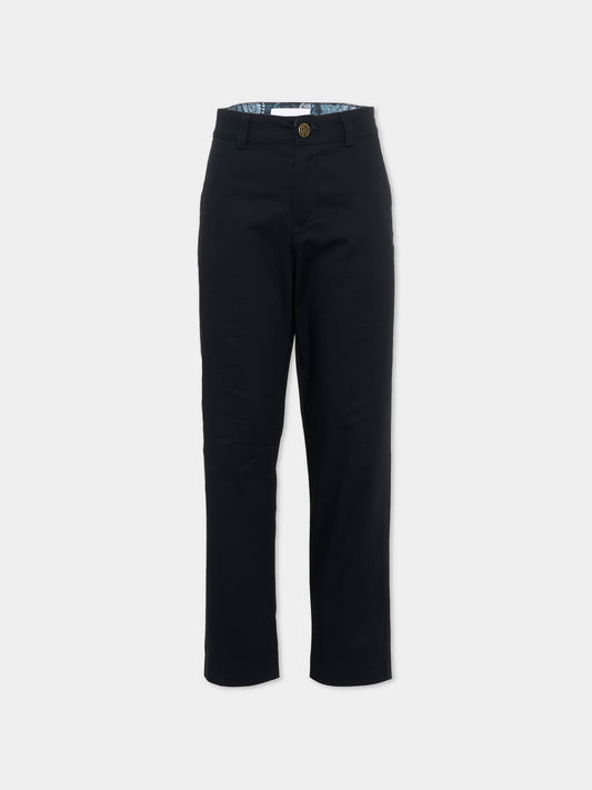 Pantaloni eleganti blu per bambino,Roberto Cavalli Kids,CBP26002PA BLUE PEACOAT