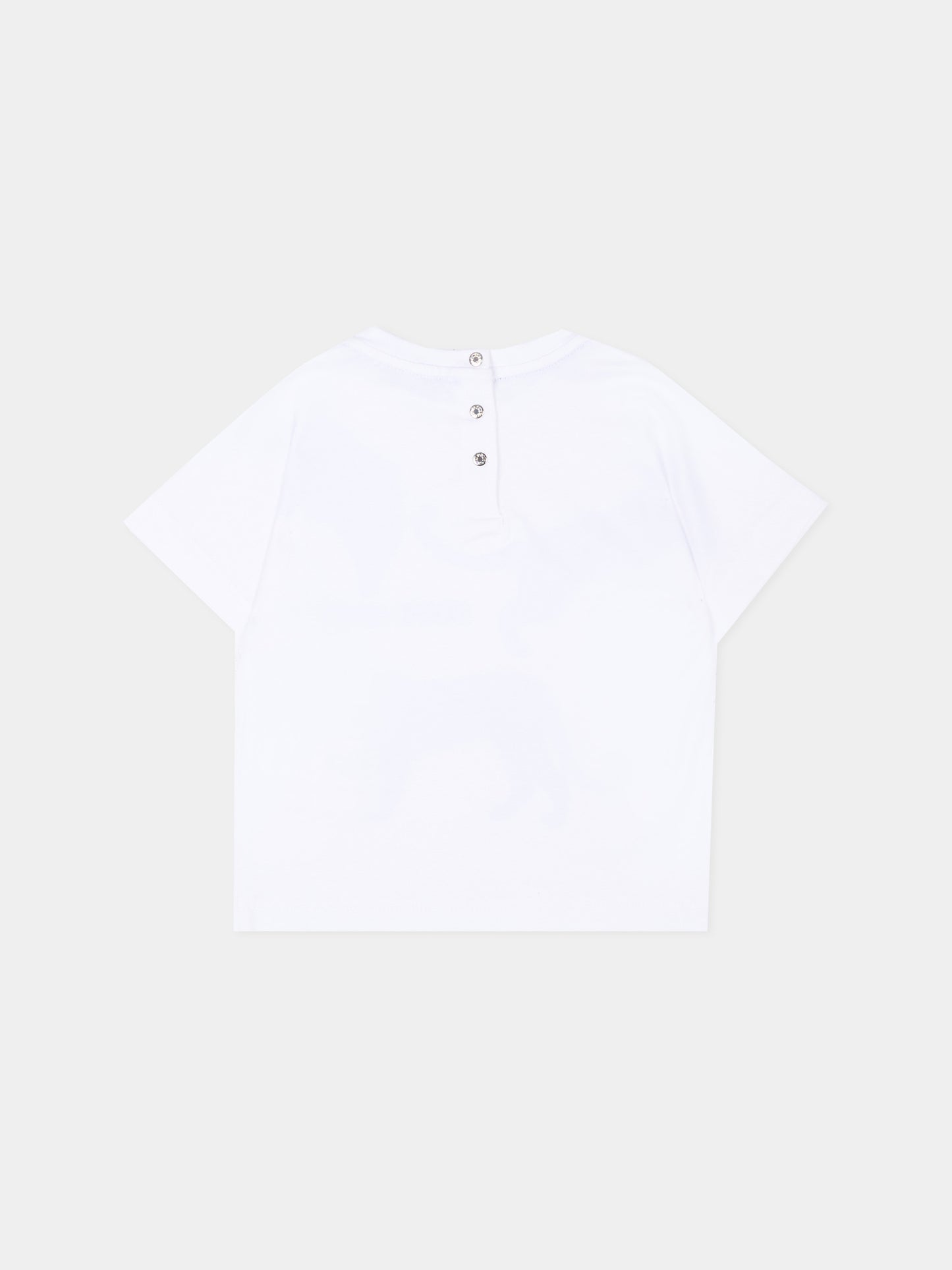 T-shirt bianca per neonato con stampa leopardi,Roberto Cavalli Kids,CIP26080TS WHITE