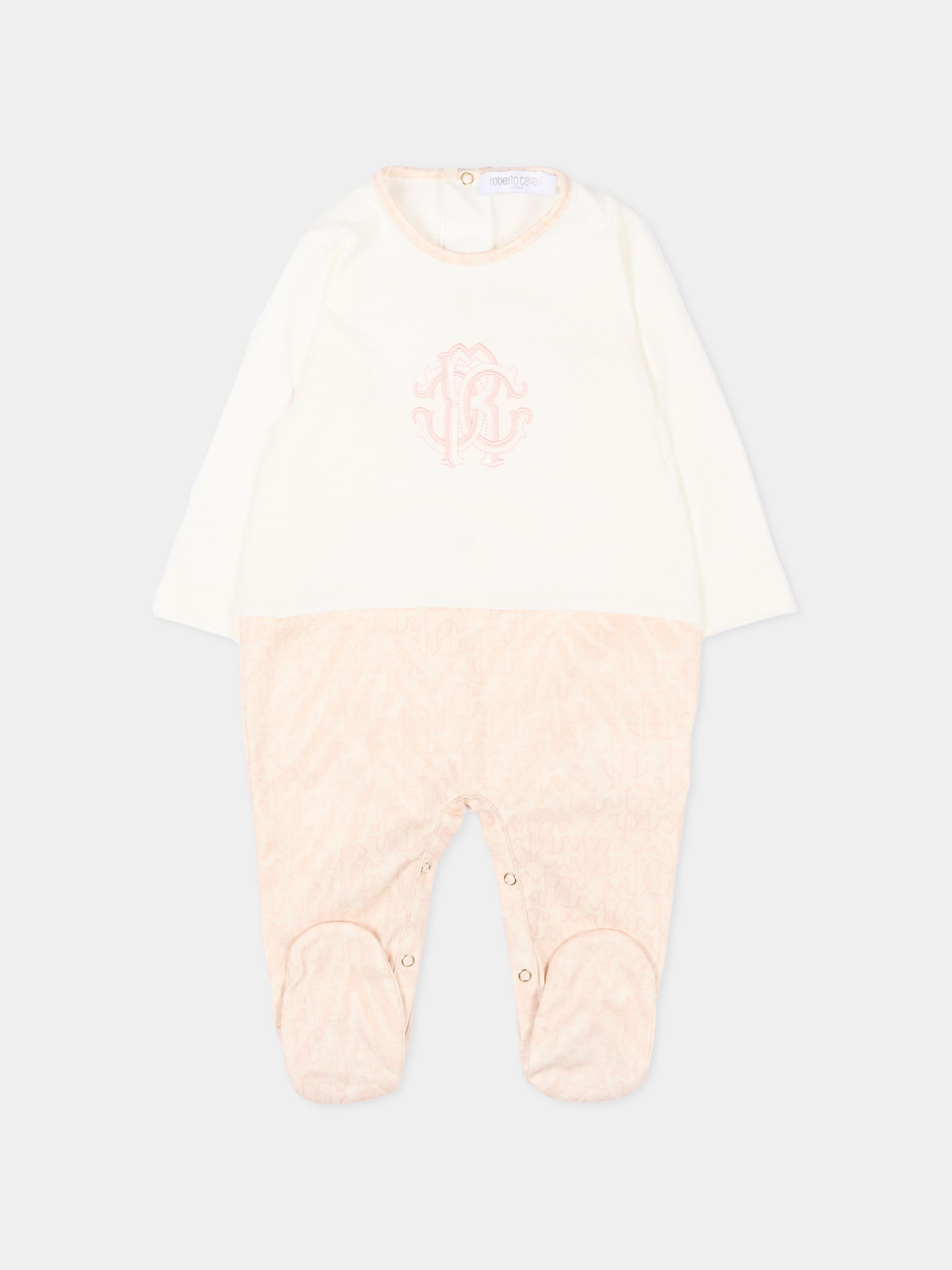 Set tutine rosa per neonata con logo,Roberto Cavalli Kids,CLP26004TU ZEBRA ROSA