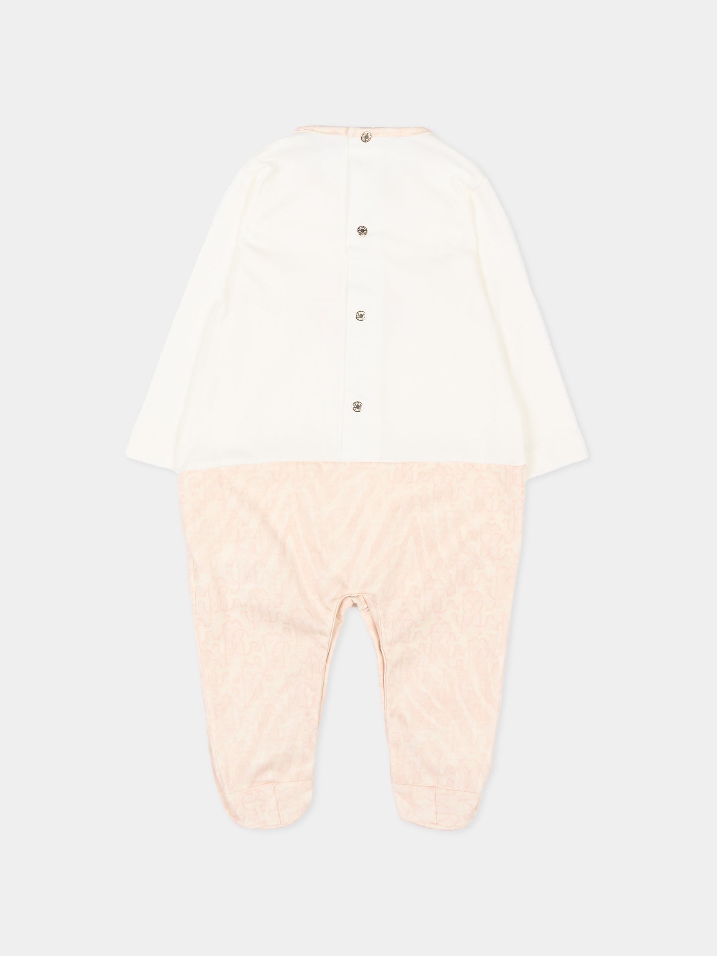 Set tutine rosa per neonata con logo,Roberto Cavalli Kids,CLP26004TU ZEBRA ROSA