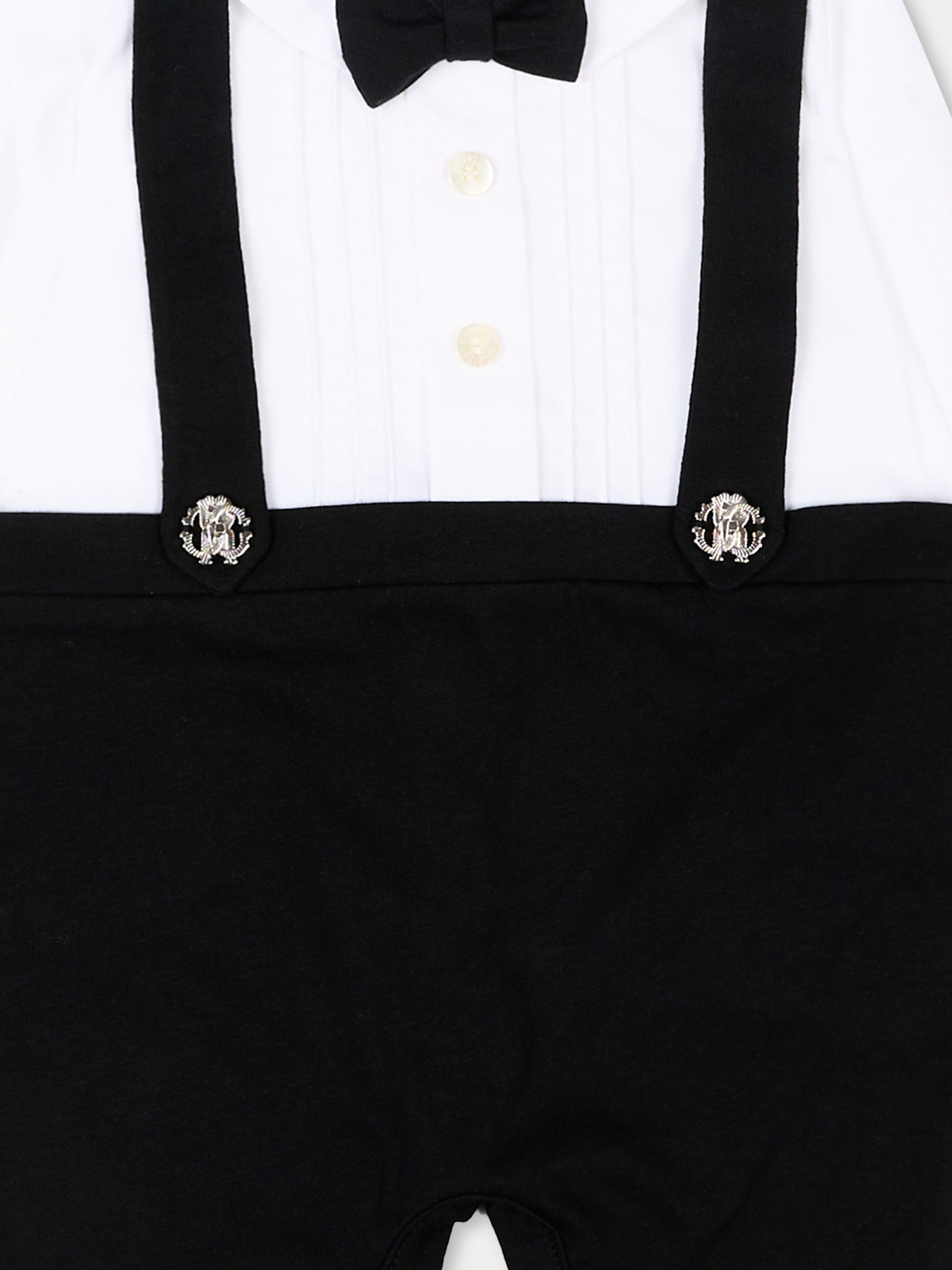 Tutina nera per neonato con papillon,Roberto Cavalli Kids,CLP26013TU BLACK