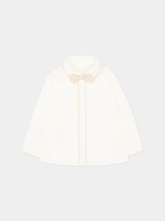 Camicia avorio per neonato con papillon,Mayoral,1115 072