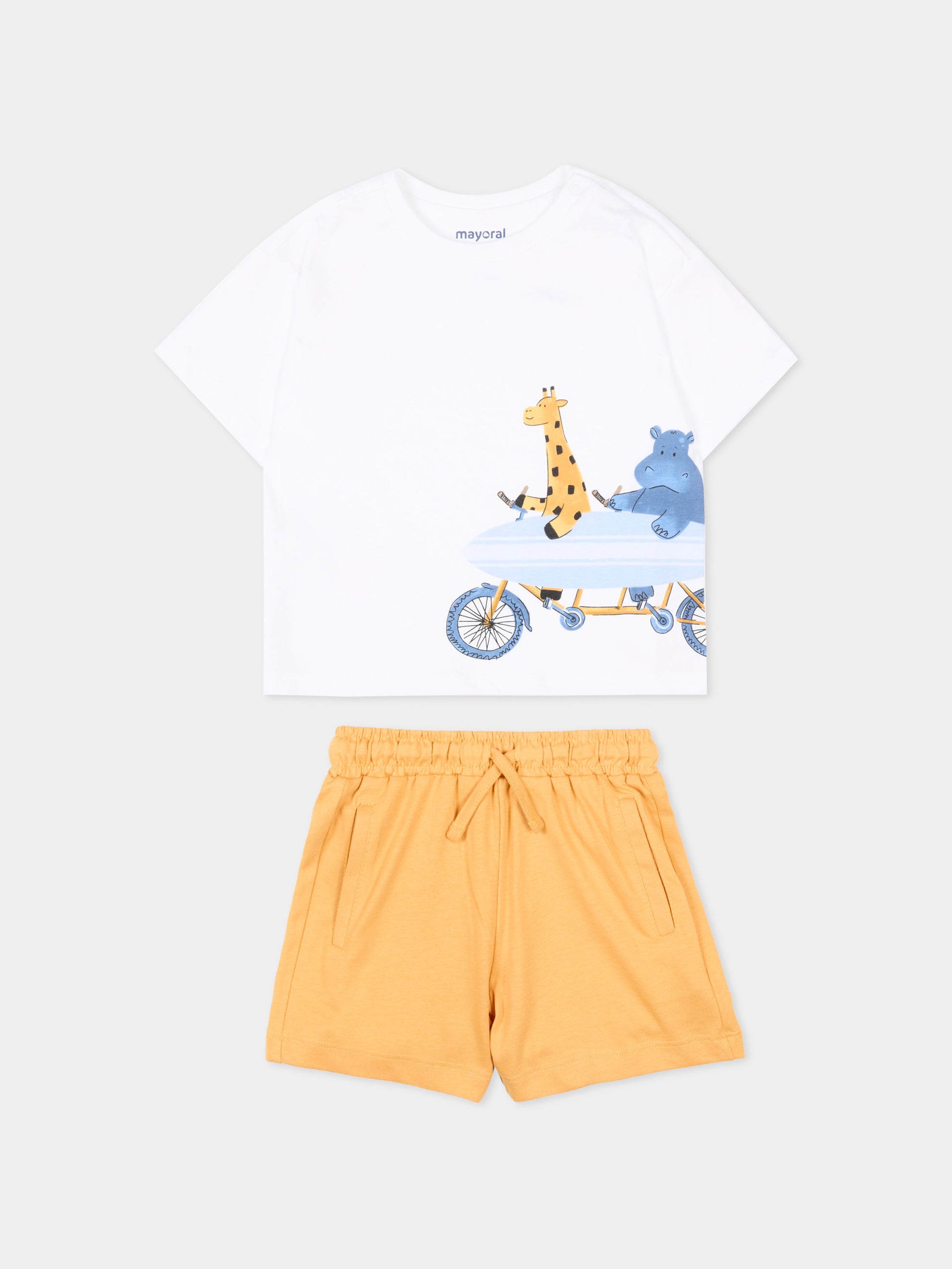 Completo sportivo multicolor per neonato con stampa animali,Mayoral,1670 044