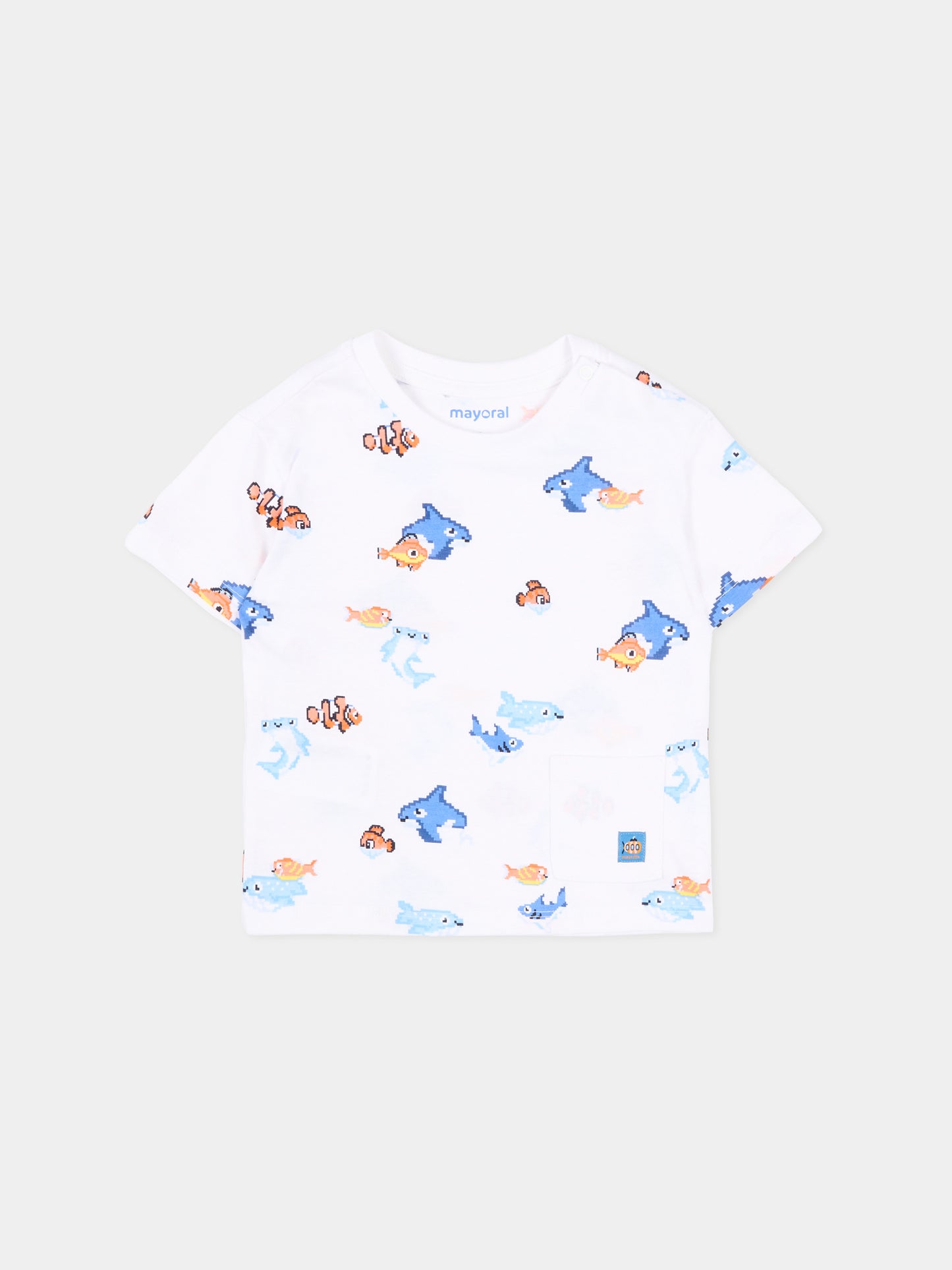 T-Shirt multicolor per neonato con pesci,Mayoral,1012 014