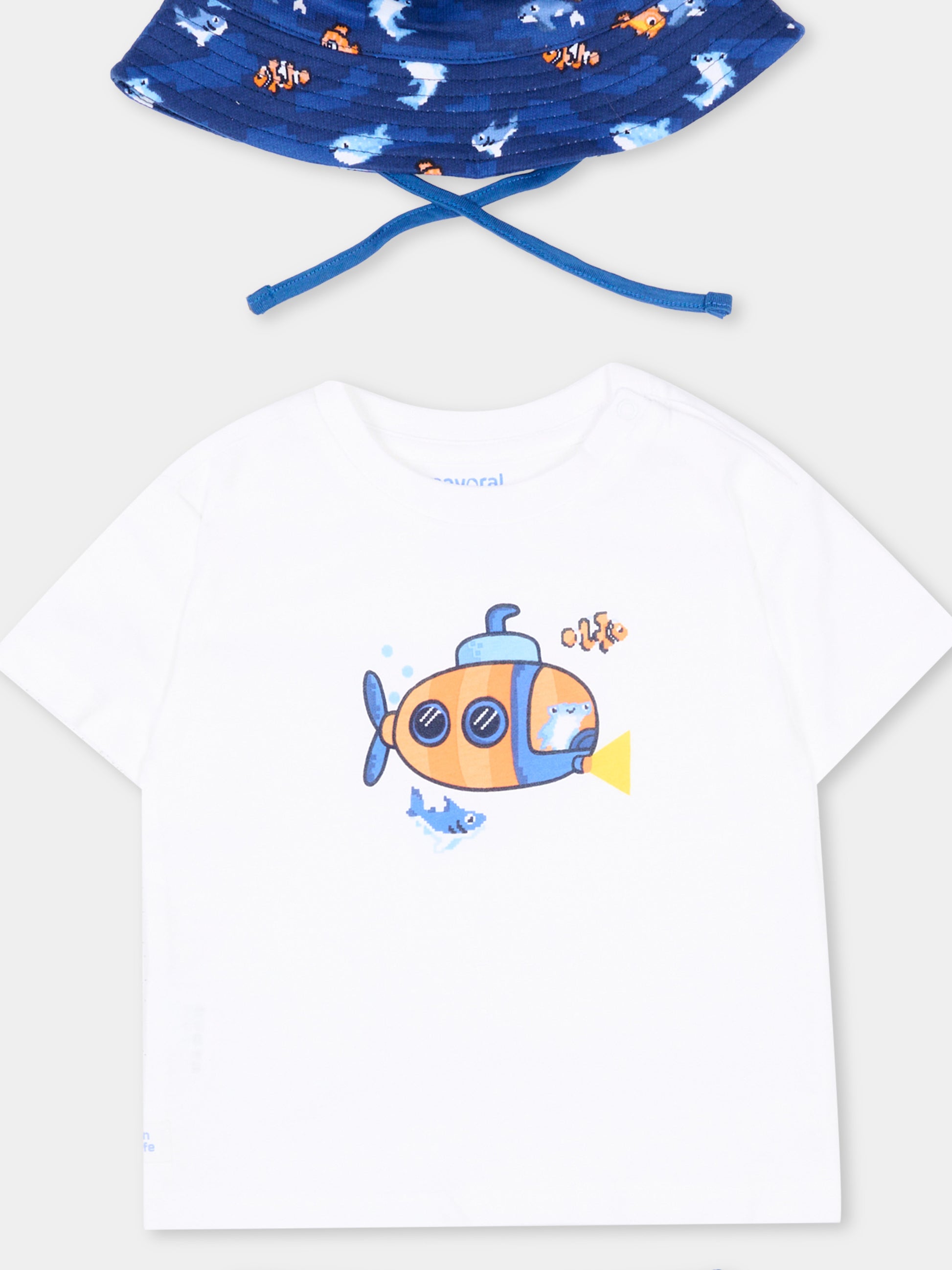 Completo sportivo blu per neonato con pesci,Mayoral,1667 082