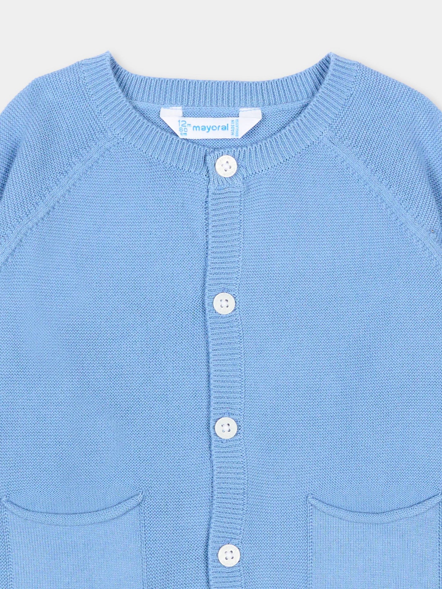 Cardigan azzurro per neonato,Mayoral,1311 079