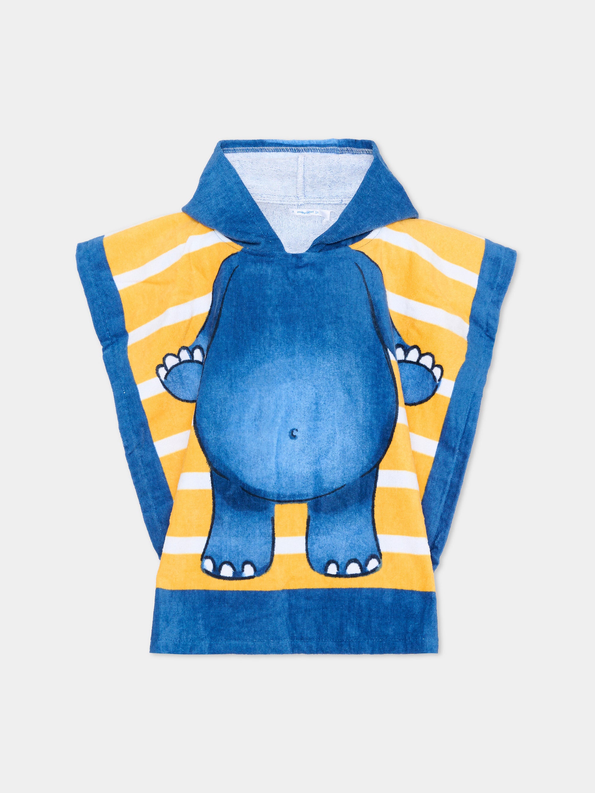 Accappatoio blu con ippopotamo per neonato,Mayoral,10164 095