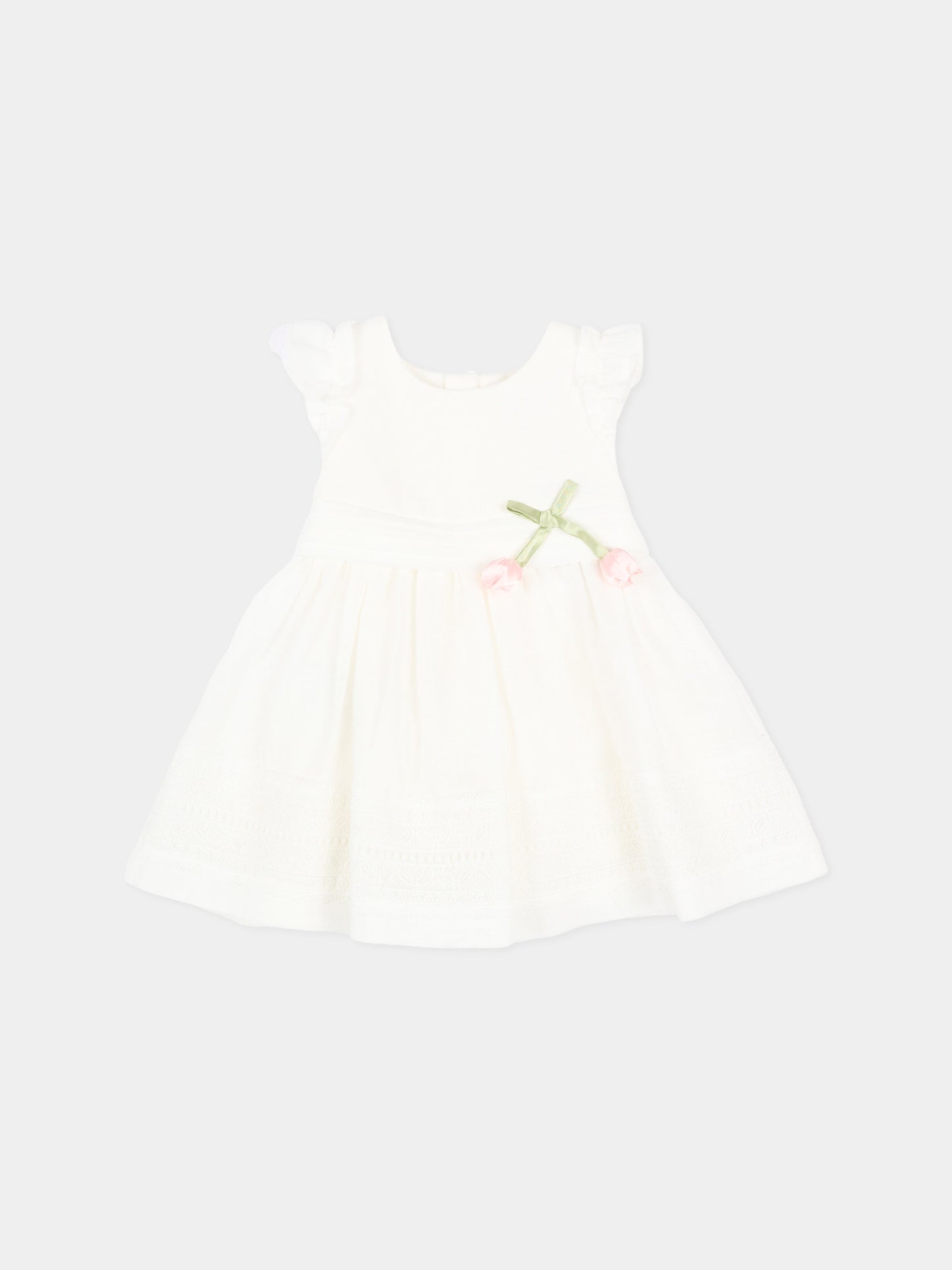 Abito elegante avorio per neonata con rose,Mayoral,1907 042