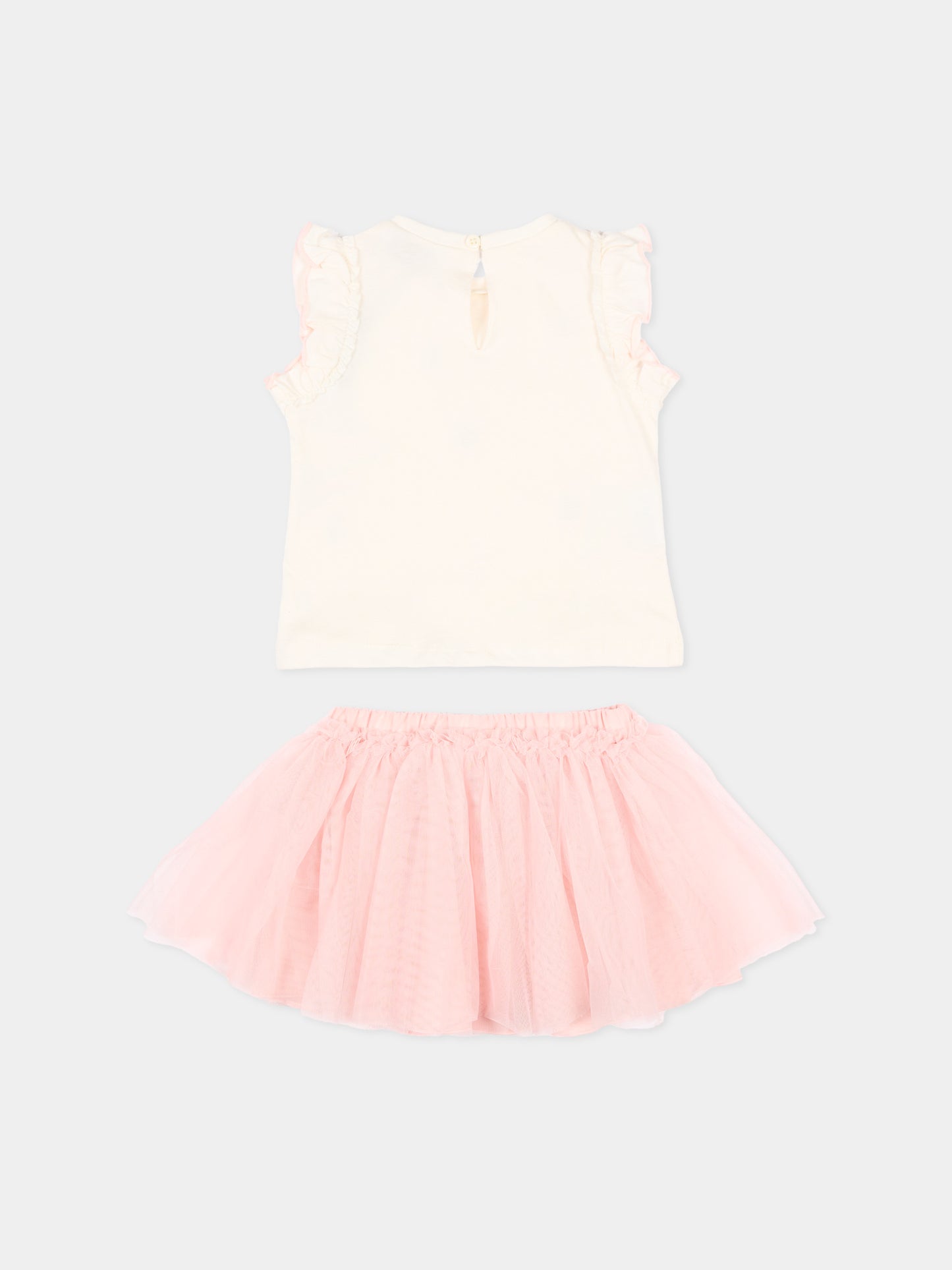 Completo rosa per neonata con fiori ricamati,Mayoral,1933 046