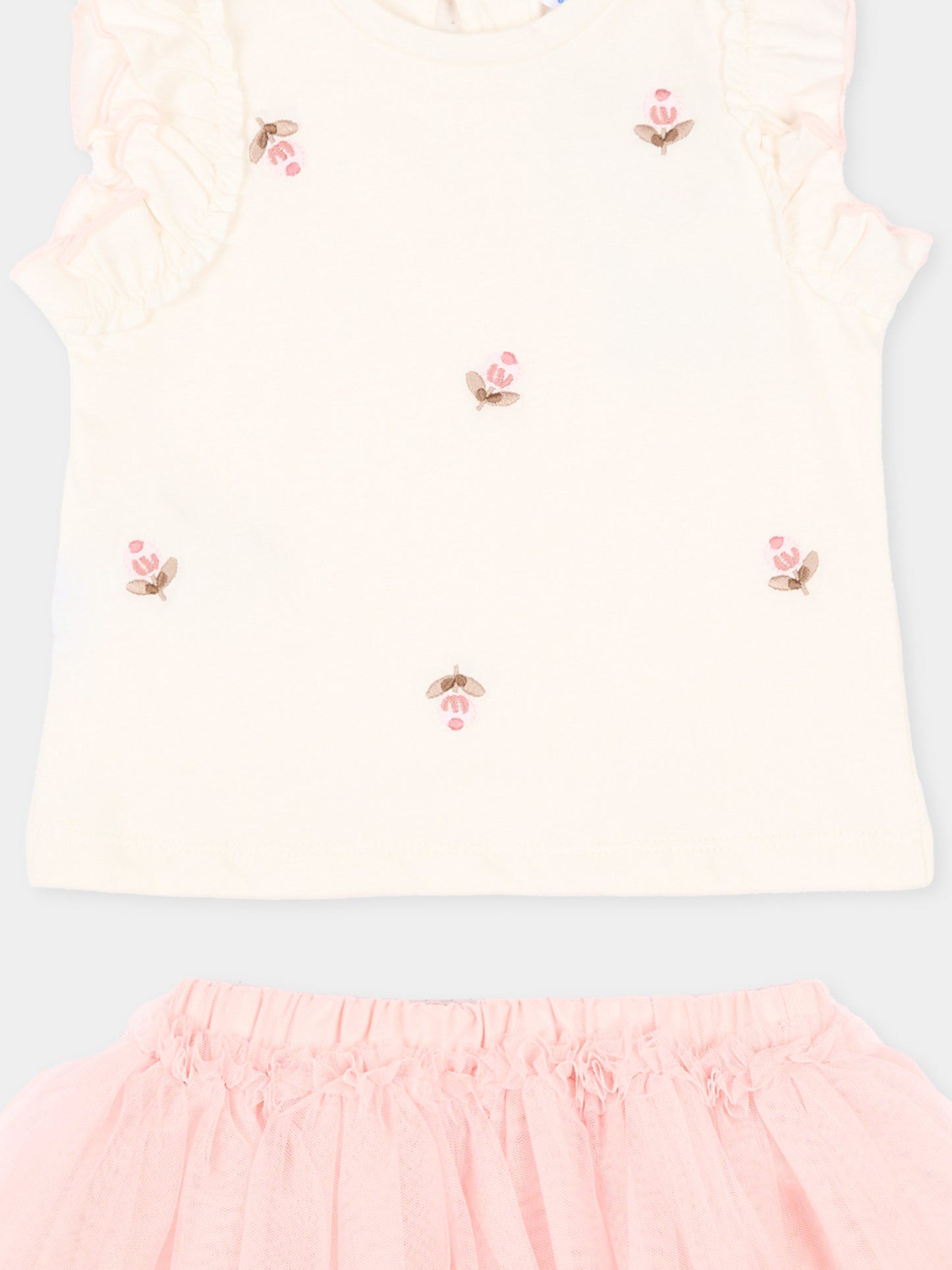 Completo rosa per neonata con fiori ricamati,Mayoral,1933 046