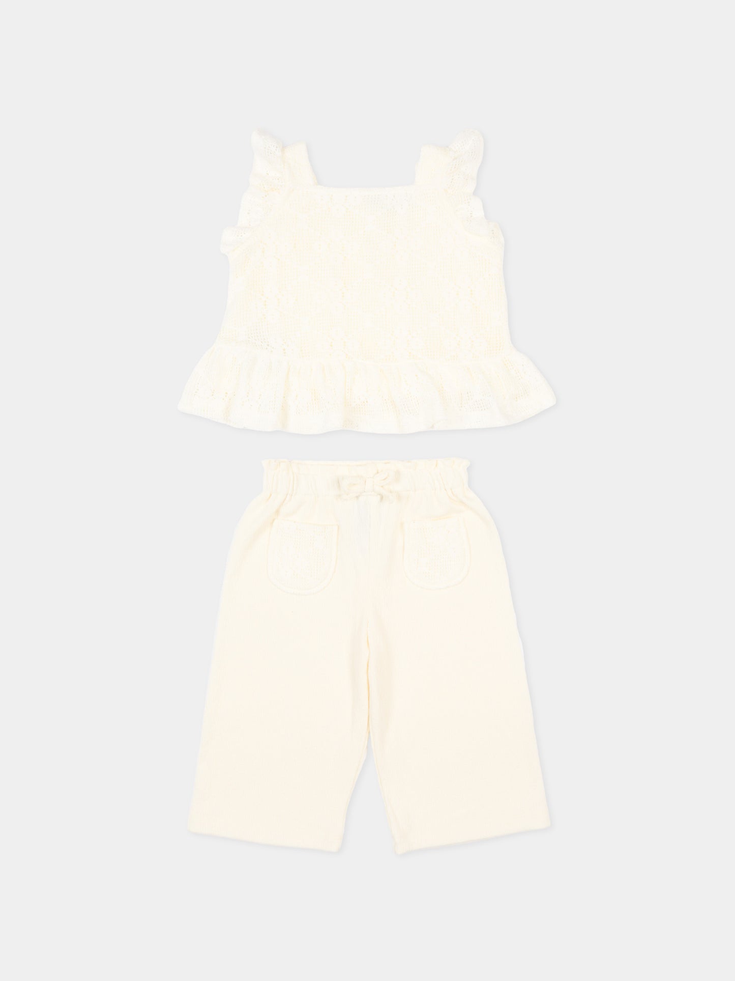 Completo avorio per neonata floreale,Mayoral,1515 026