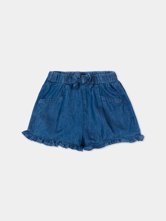 Shorts denim per neonata con ruches,Mayoral,1203 045