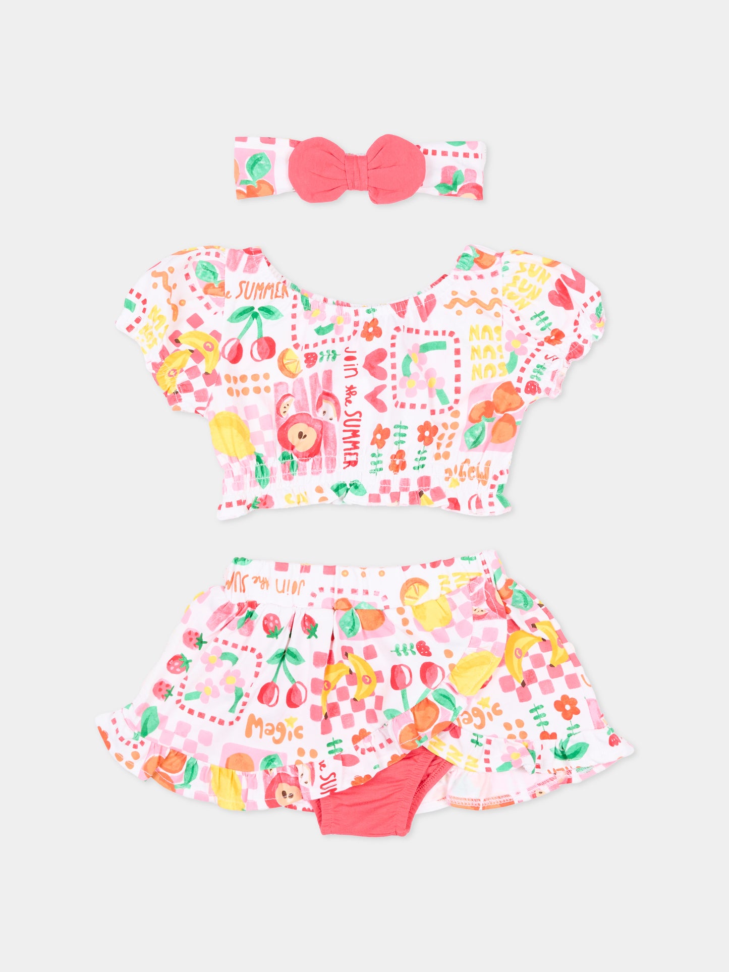 Completo sportivo bianco per neonata con frutta,Mayoral,1934 084