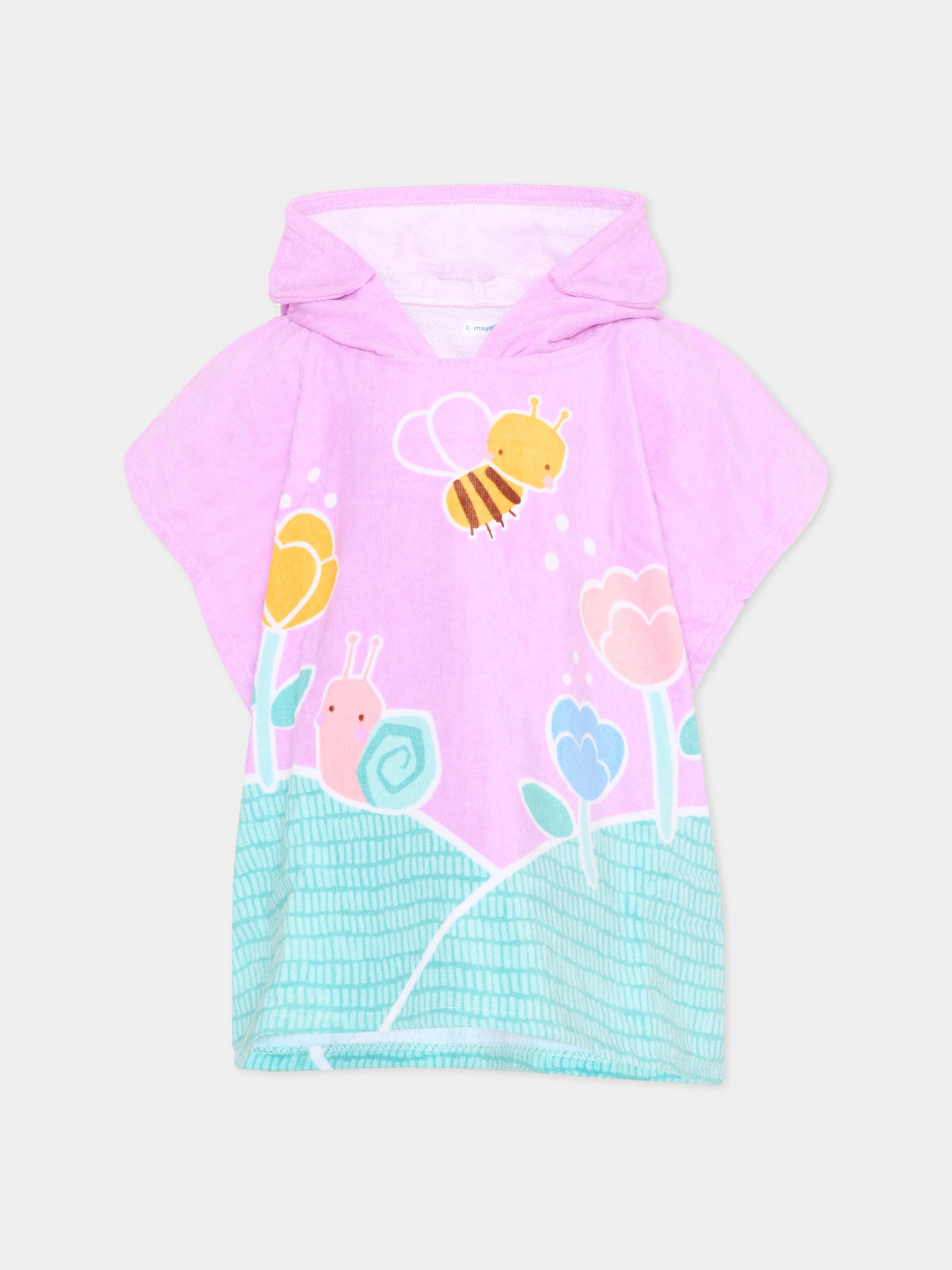 Accappatoio lilla per neonata con api,Mayoral,10165 068