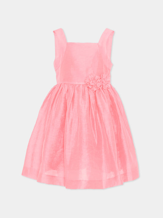Abito elegante rosa per bambina con fiori,Mayoral,3916 076
