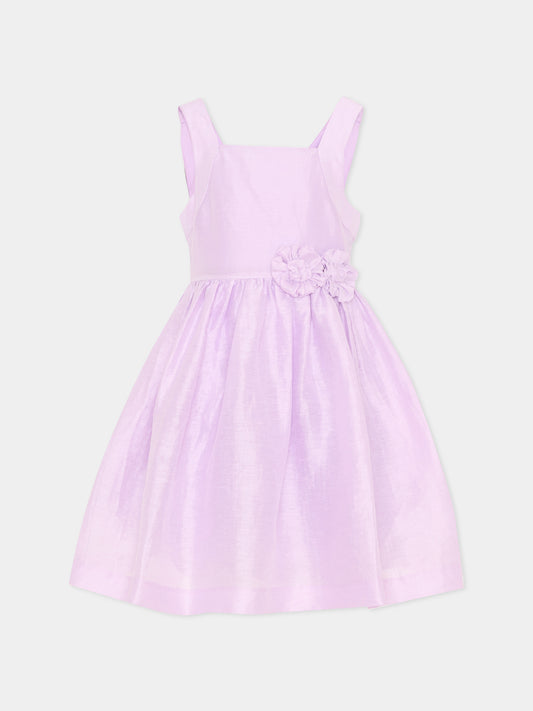 Abito lilla per bambina con fiori,Mayoral,3916 075