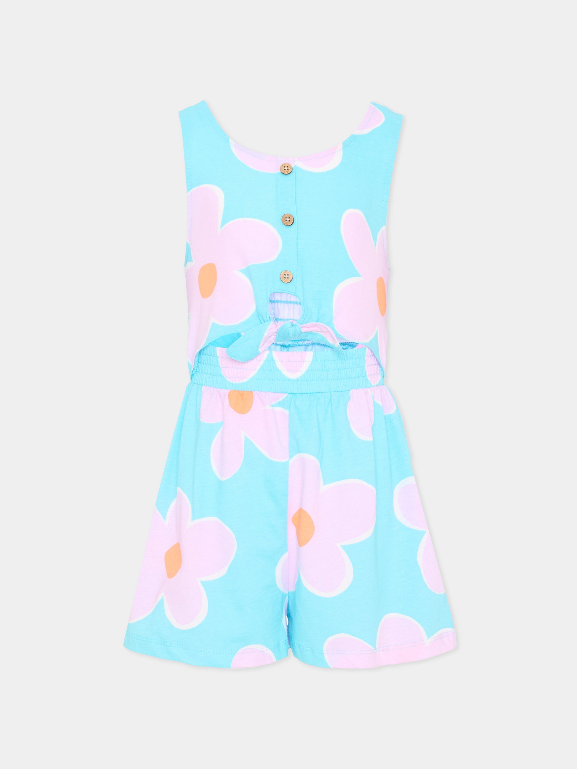 Copricostume azzurro per bambina a fiori,Mayoral,3889 059