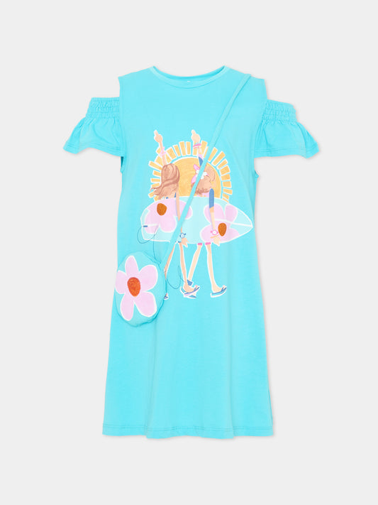 Copricostume azzurro per bambina con borsetta,Mayoral,3941 011