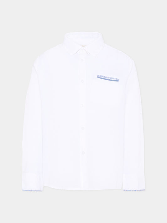 Camicia bianca per bambino con profilo righe,Mayoral,3117 076