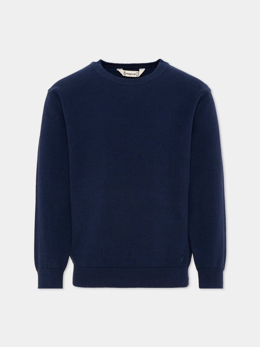 Maglione blu per bambino tinta unita,Mayoral,311 056