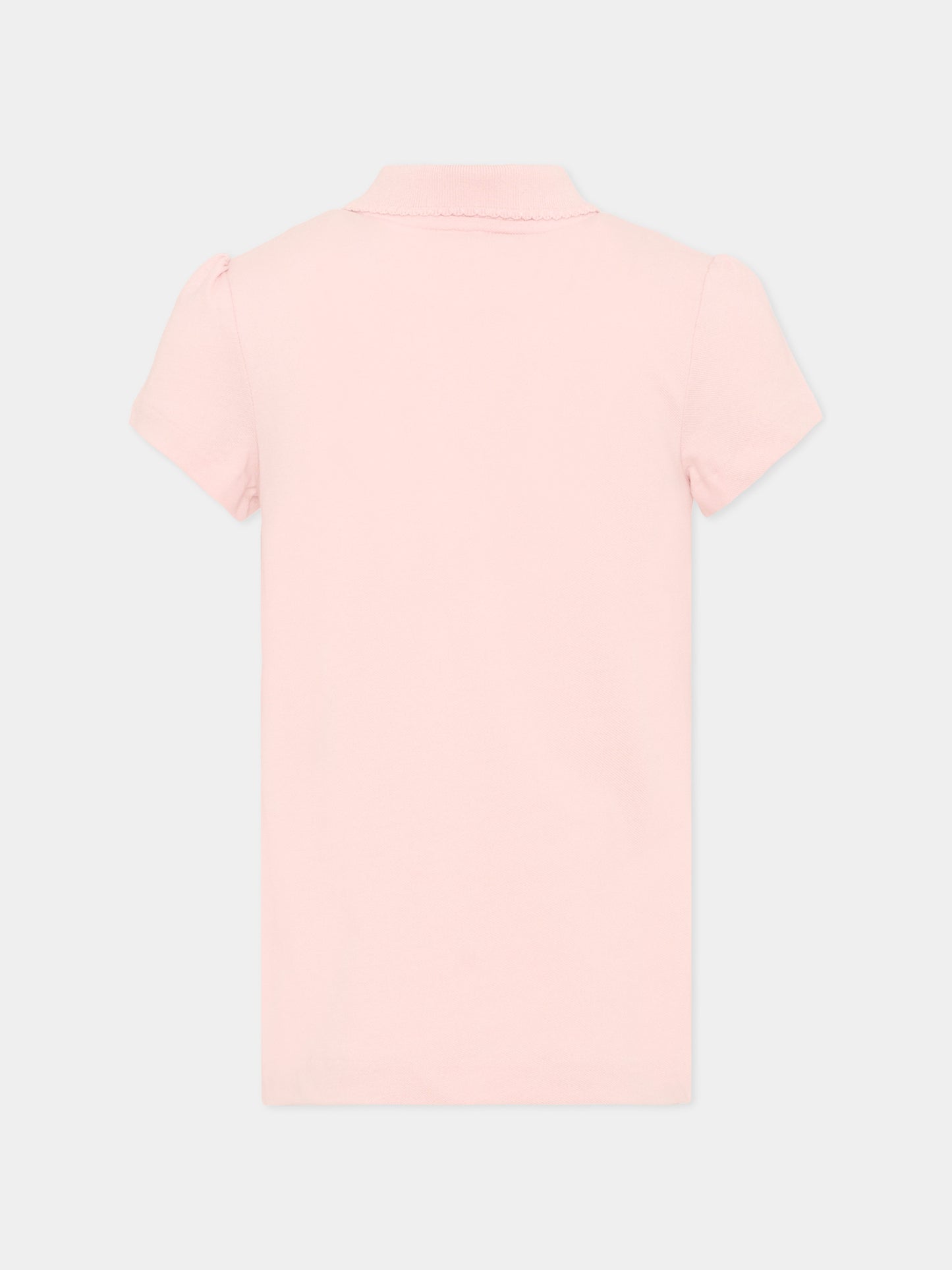 Polo rosa per bambina con logo,Lacoste,7026 AL5