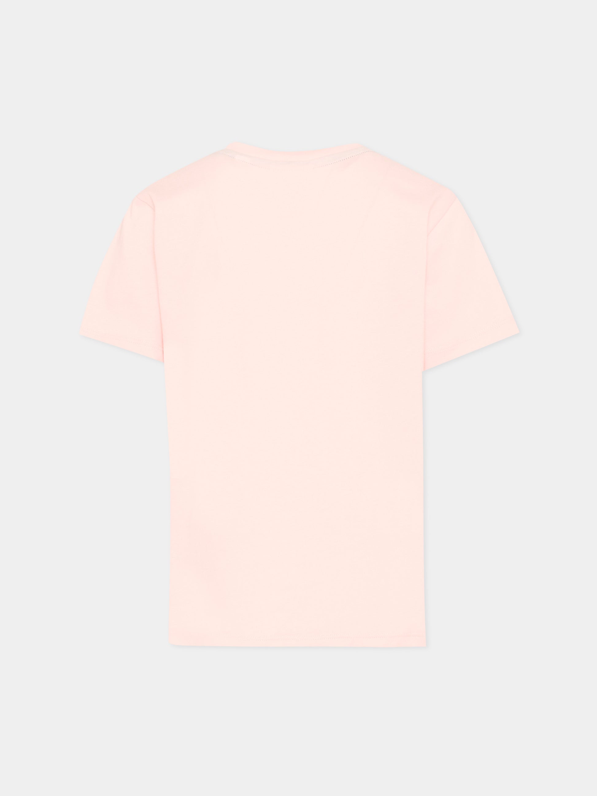 T-Shirt rosa per bambina con logo,Lacoste,7025 AL5