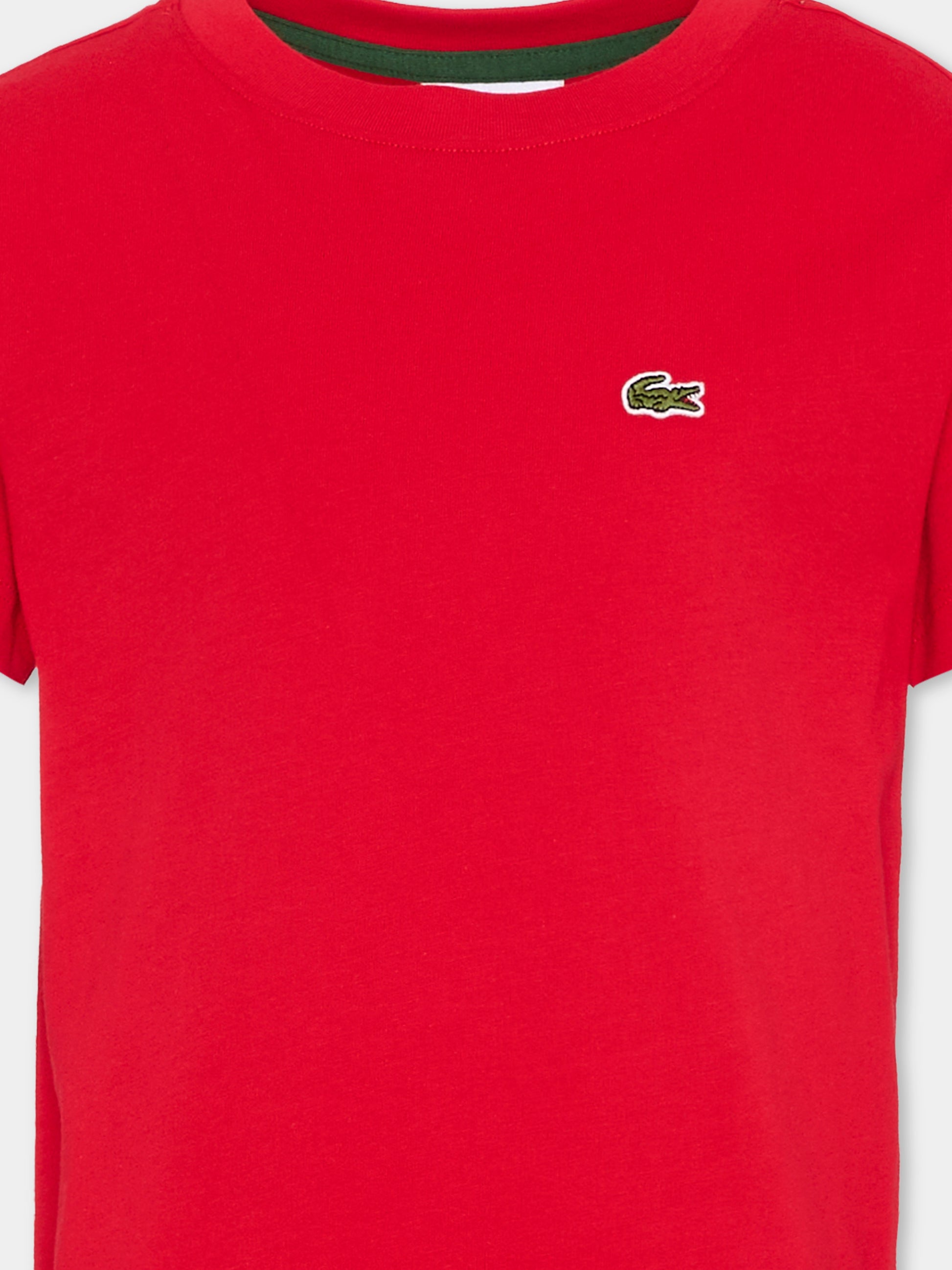T-Shirt rossa per bambini con logo,Lacoste,7025 RCJ