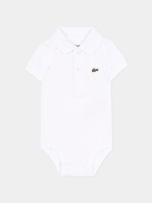 Body bianco per neonato con logo,Lacoste,7118 W8L