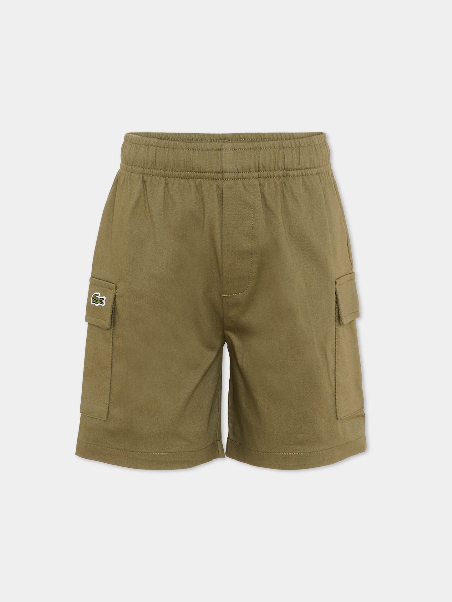 Shorts sportivi verde per bambino con logo,Lacoste,7157 F8K