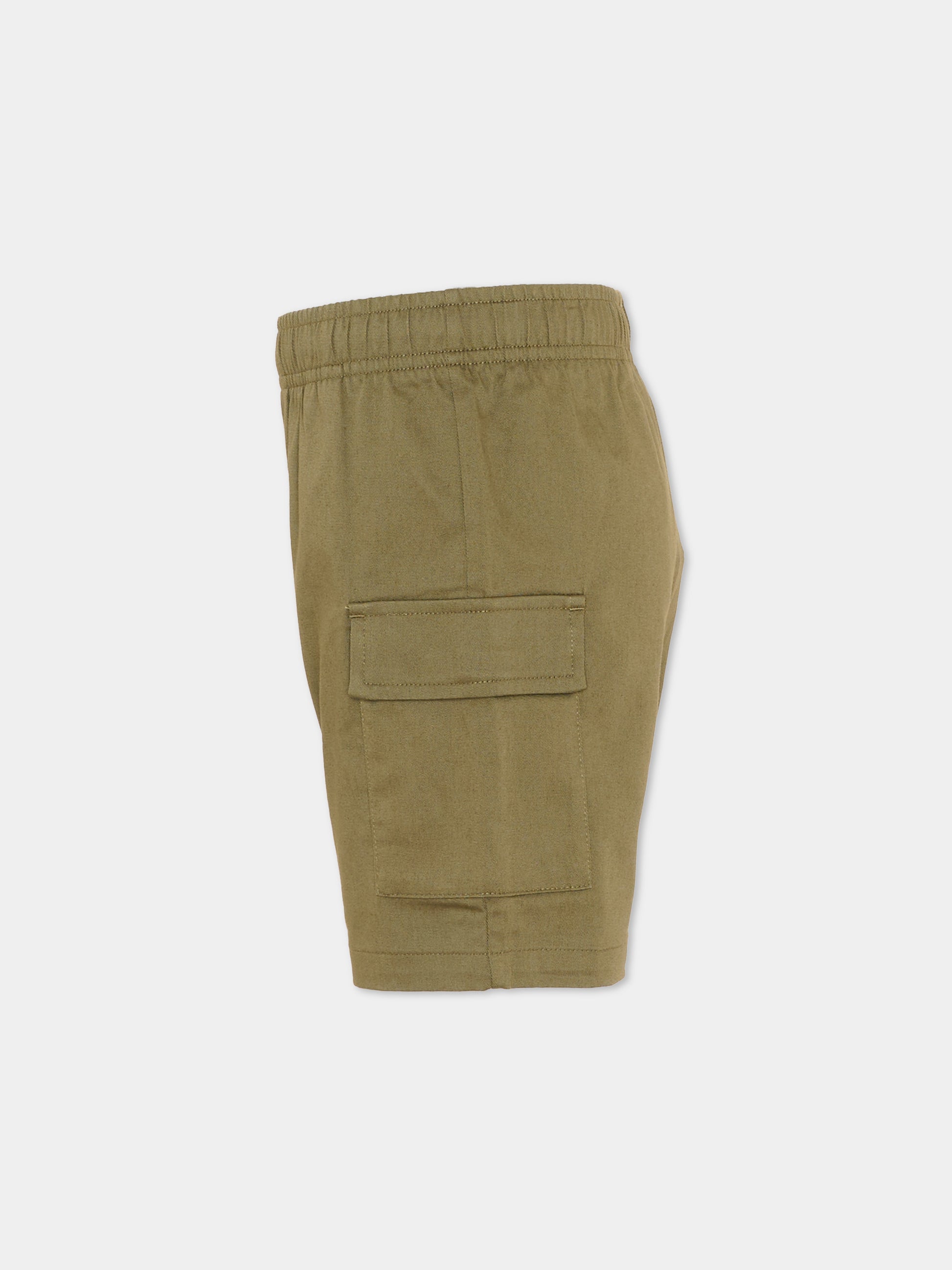 Shorts sportivi verde per bambino con logo,Lacoste,7157 F8K