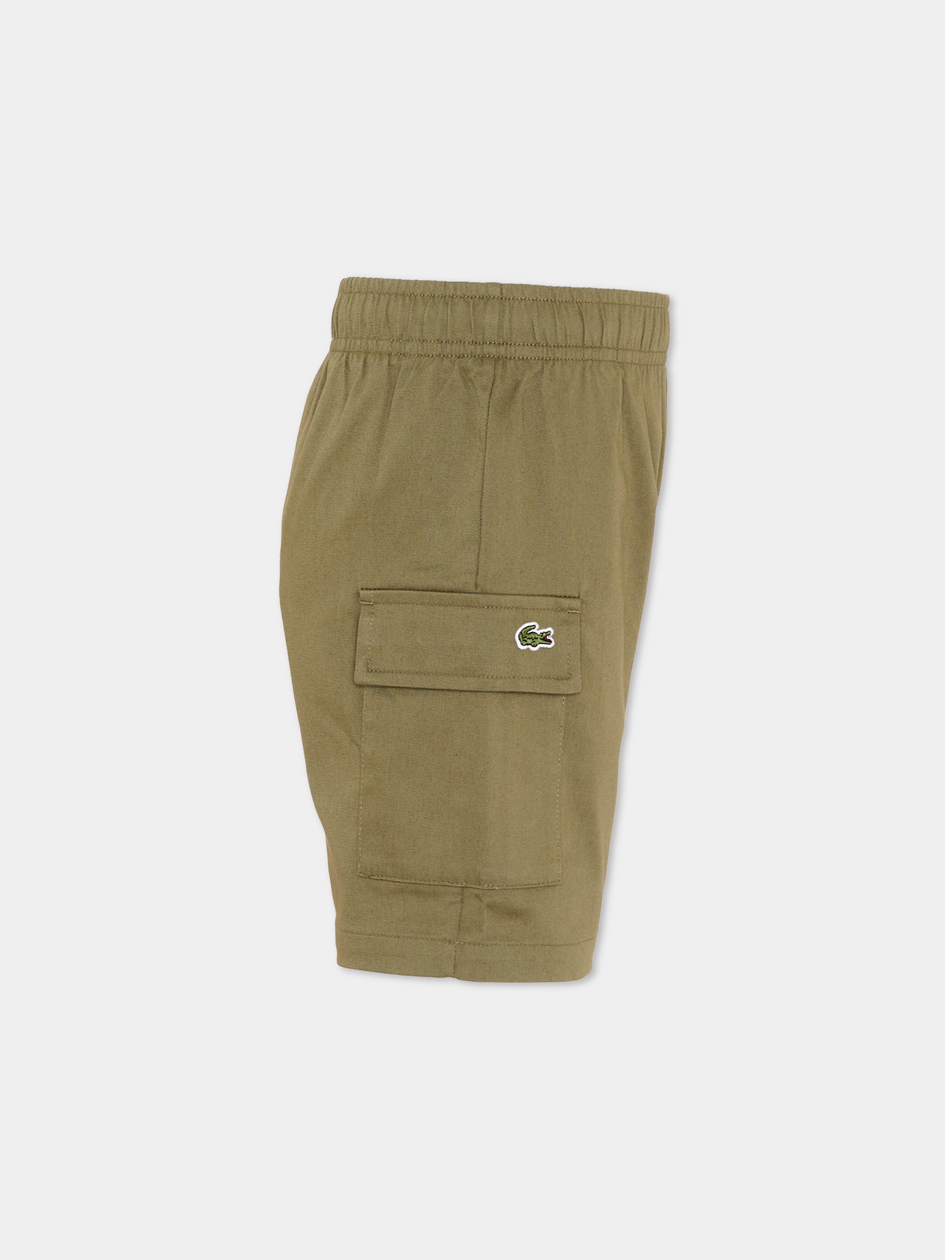 Shorts sportivi verde per bambino con logo,Lacoste,7157 F8K