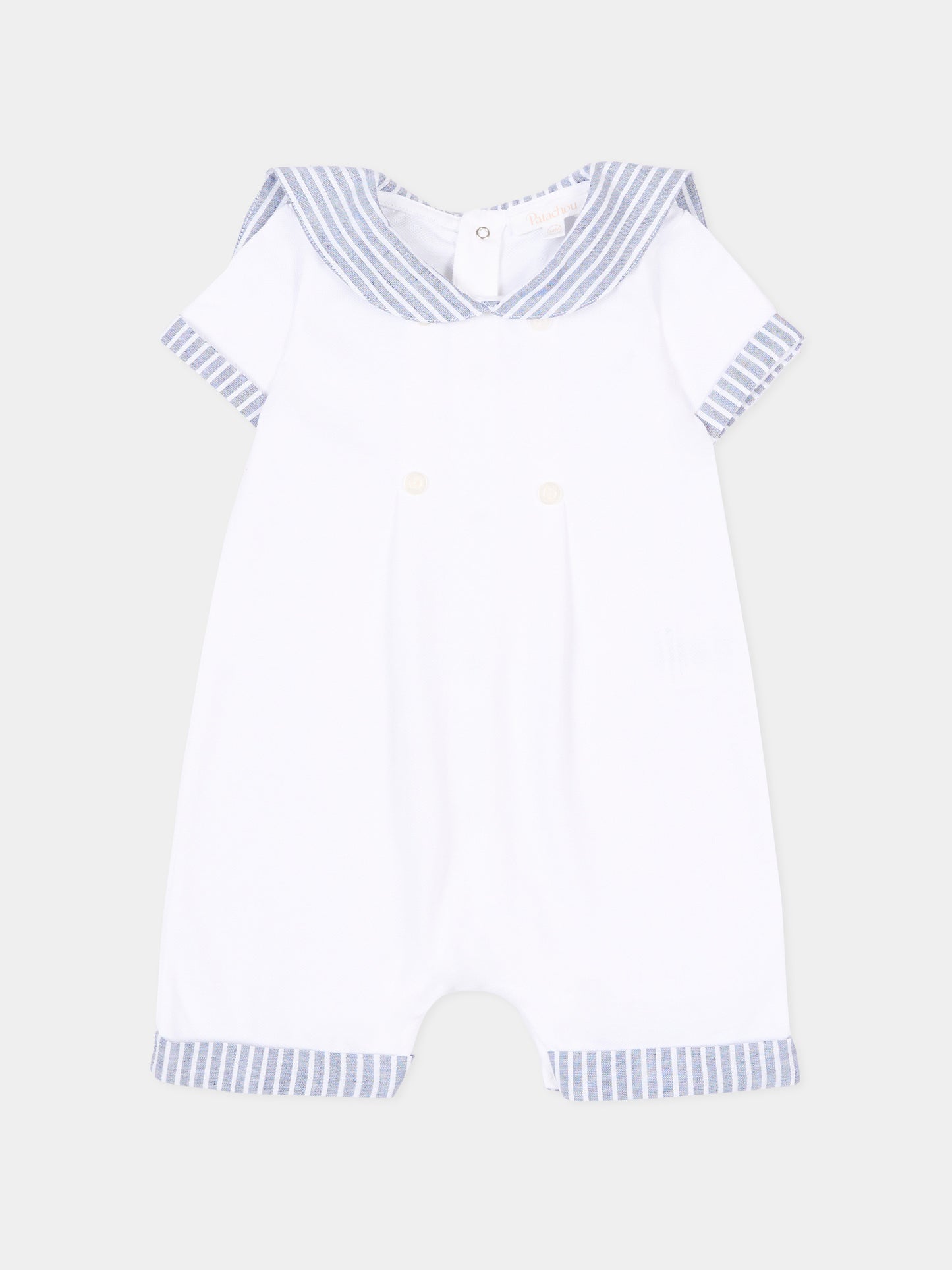 Tutina bianca per neonato a righe,Patachou,PAP MC4233149 000