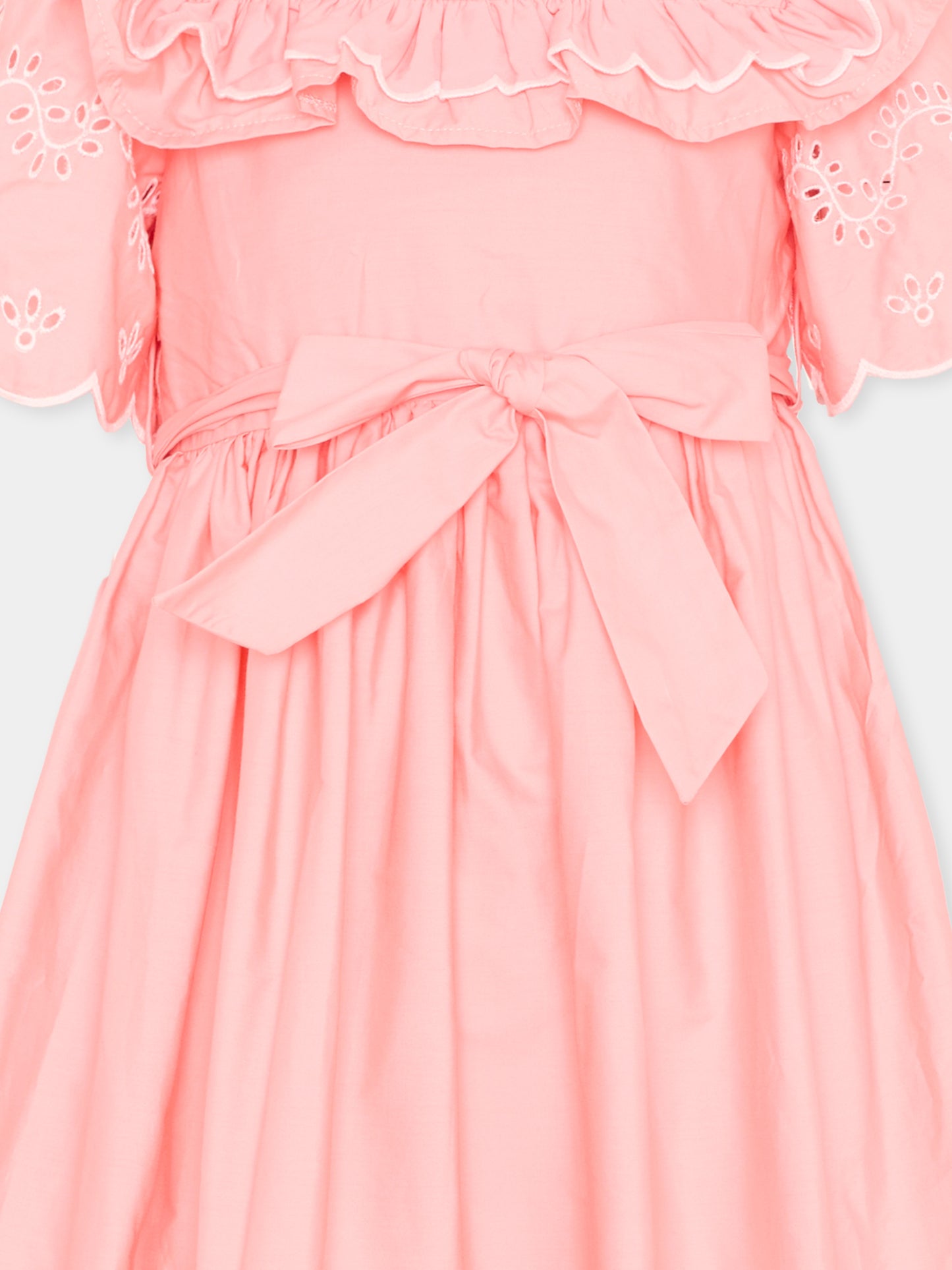 Vestito rosa per bambina con ricami,Patachou,PAP VET4233405 895