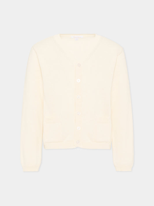Cardigan avorio per bambino,Patachou,PAP CA4233390 060