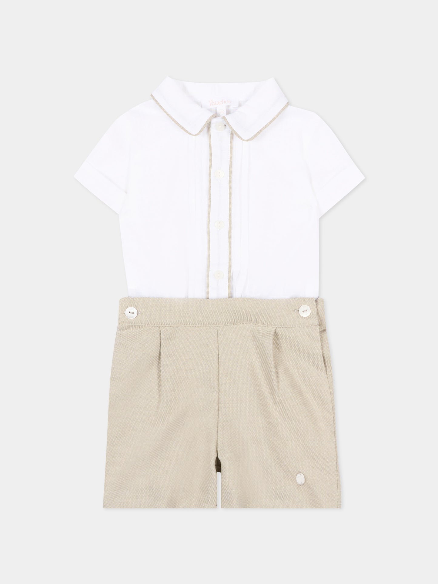 Completo elegante beige per neonato,Patachou,PAP CON4233396 061