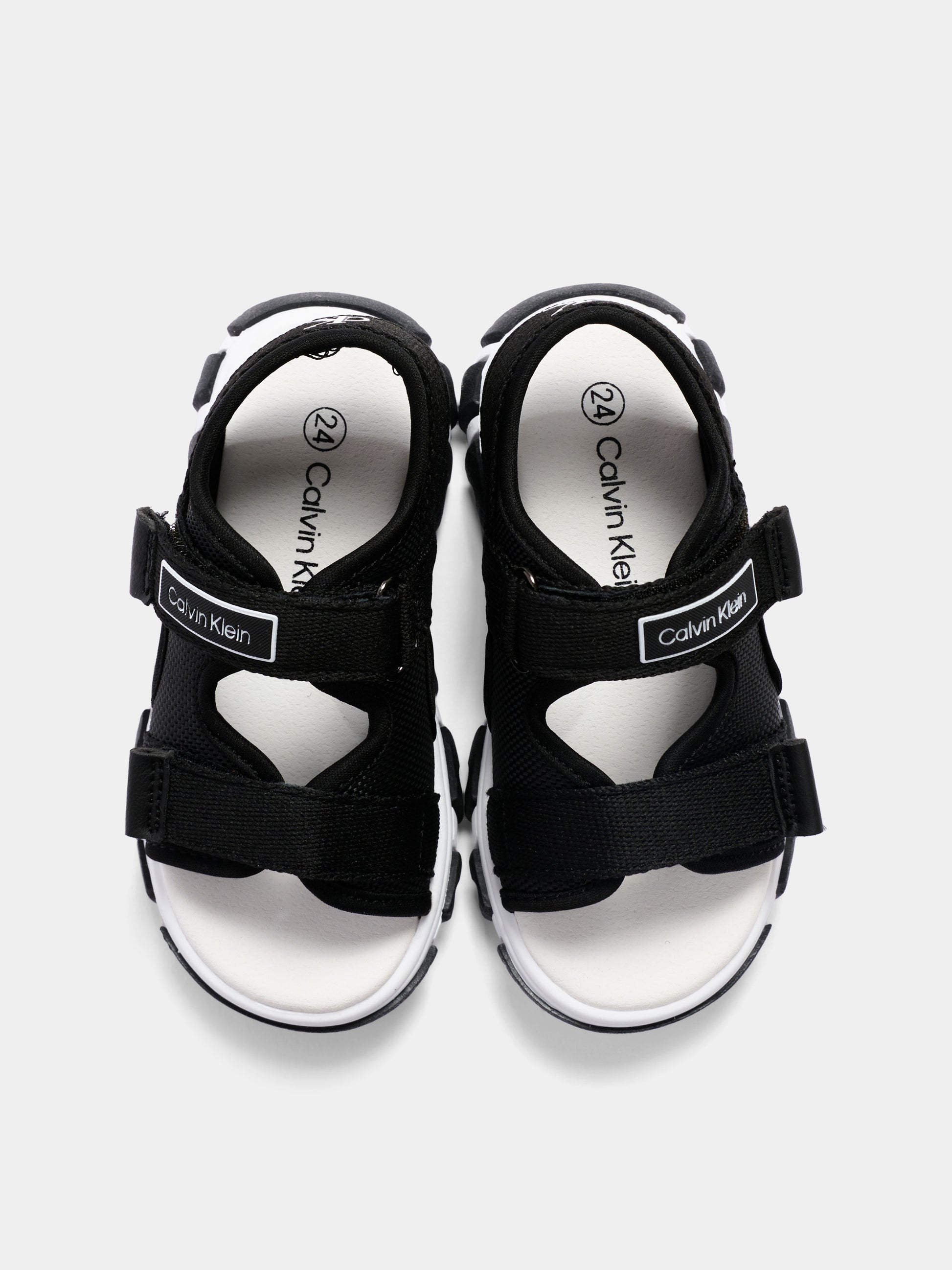 Sandali nero per bambini con logo,Calvin Klein Kids,V1B2 83321 1564999