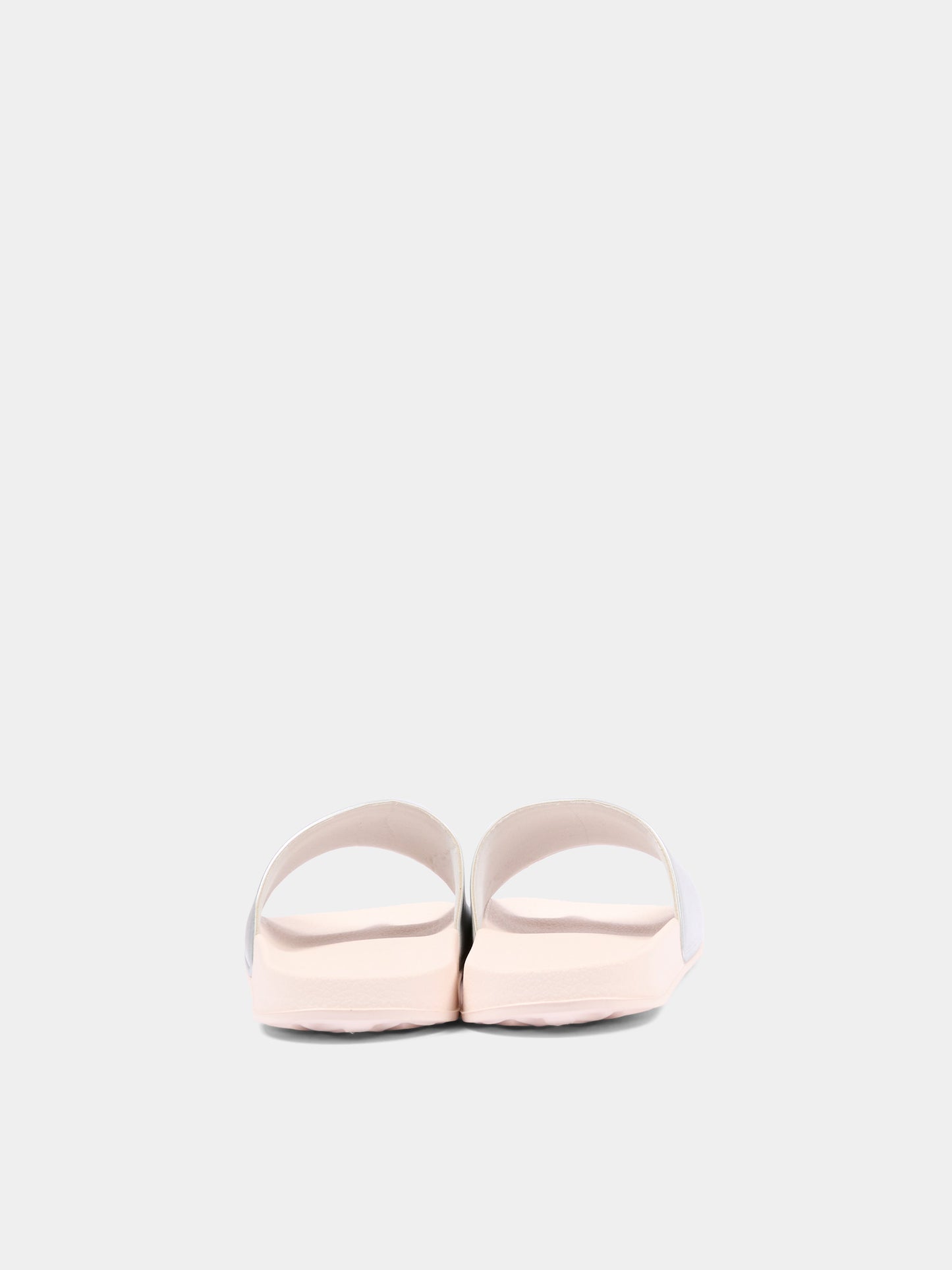 Ciabatte argento per bambina con logo,Calvin Klein Kids,V3A0 83268 1367904