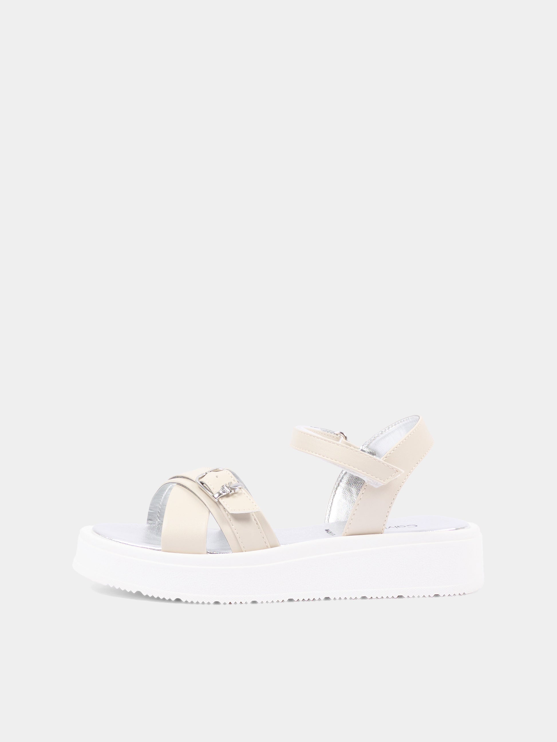 Sandali beige per bambina con logo,Calvin Klein Kids,V4A2 83260 0326500