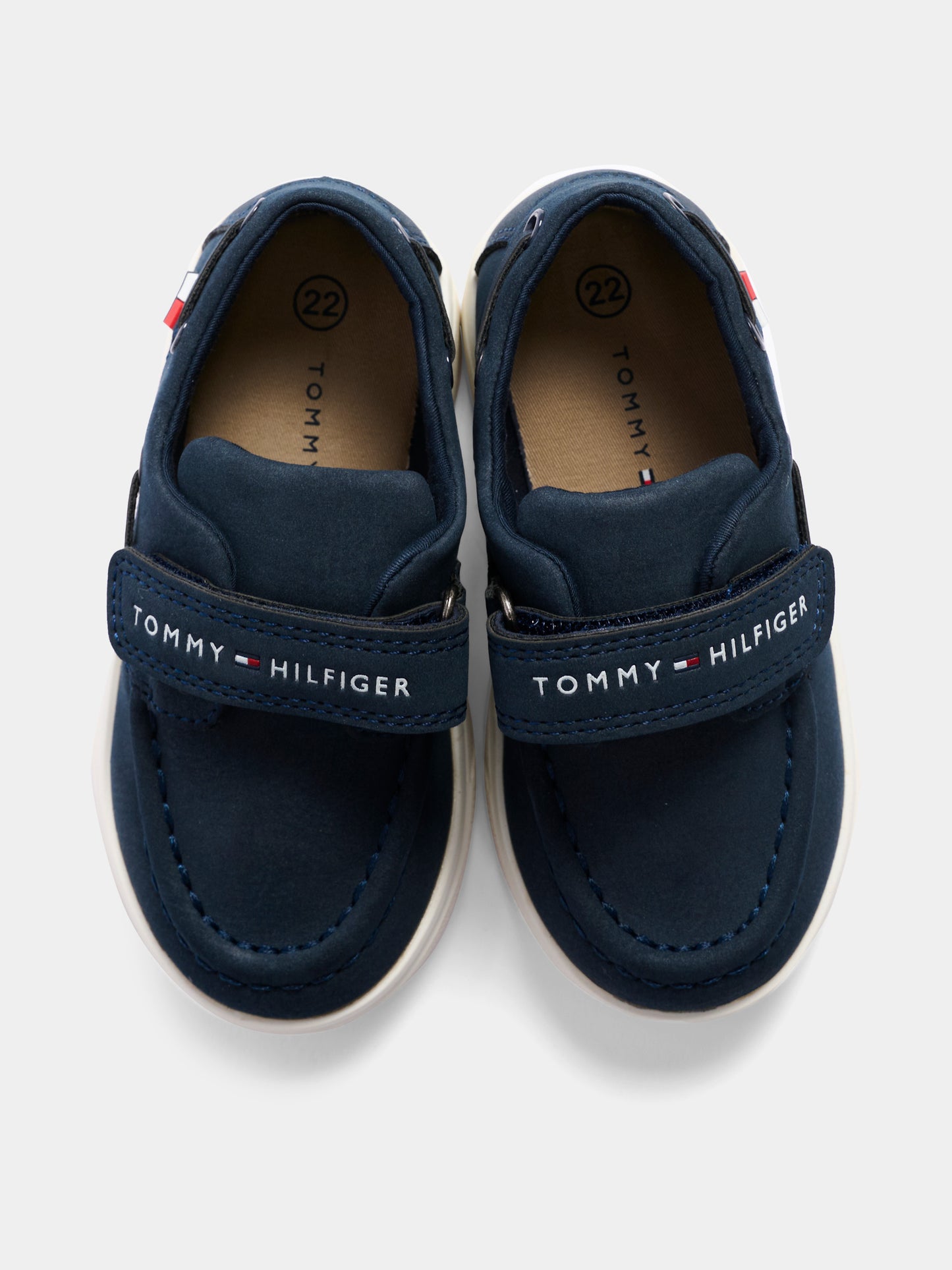 Mocassini blu per bambino con logo,Tommy Hilfiger Junior,T1B4 34340 0315800