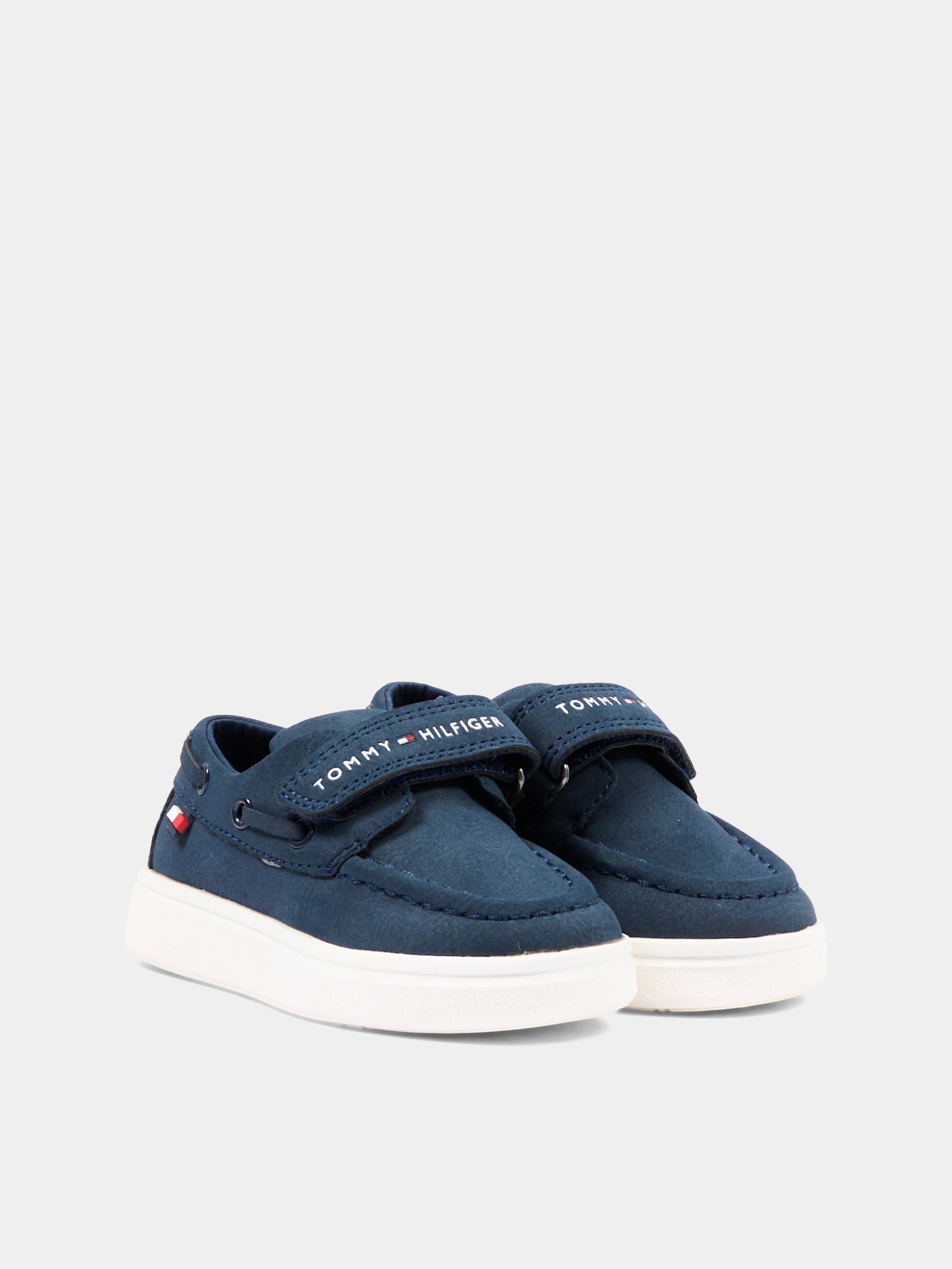 Mocassini blu per bambino con logo,Tommy Hilfiger Junior,T1B4 34340 0315800