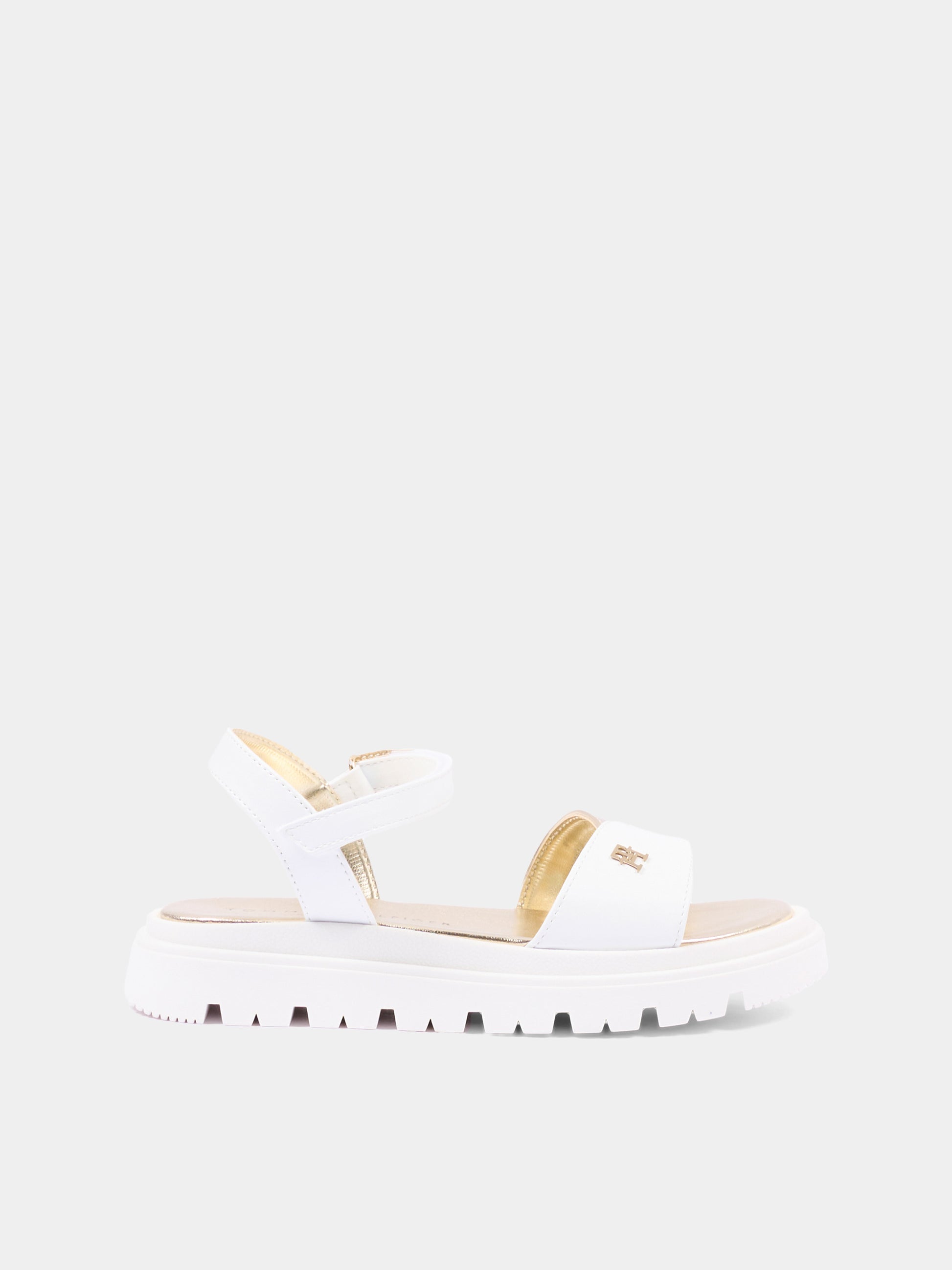 Sandali avorio per bambina con monogram,Tommy Hilfiger Junior,T4A2 34301 0326X048
