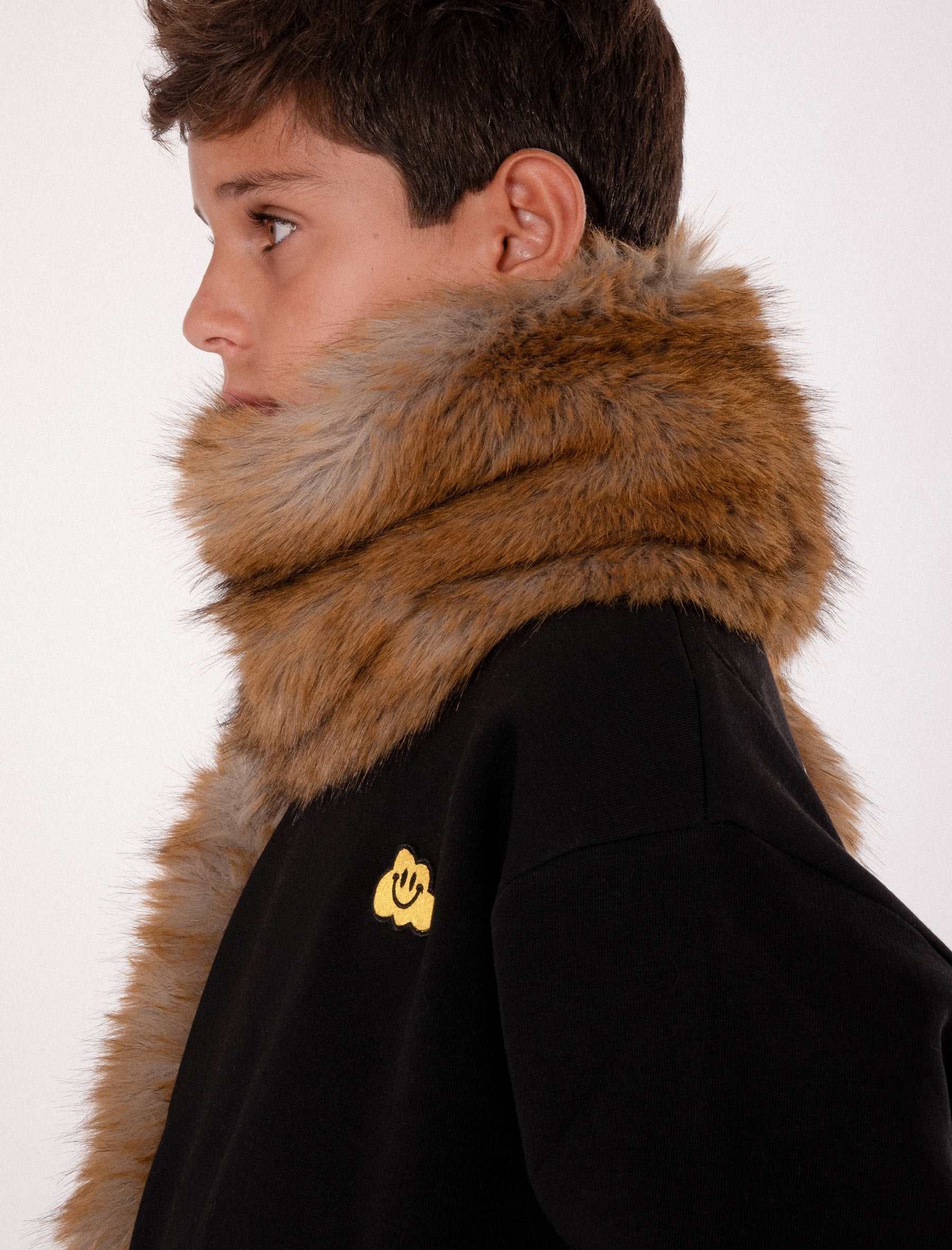 Felpa nera per bambini con nuvola gialla,Ghayme,F5GAJUSW001 110