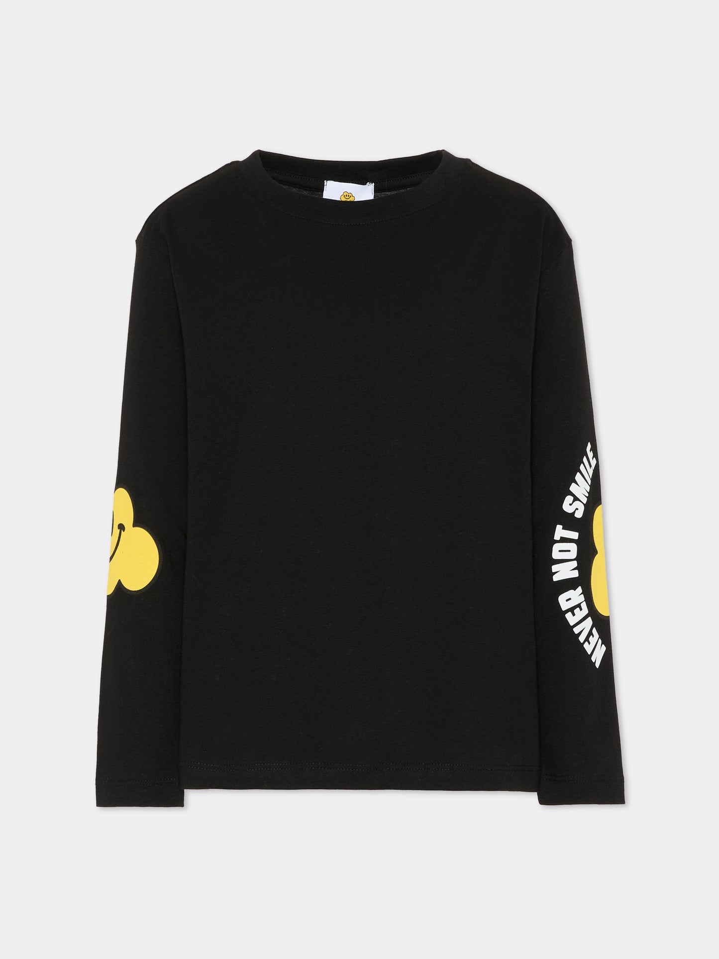 T-shirt nera per bambini con nuvola gialla e scritta,Ghayme,F5GAJUTH004 110