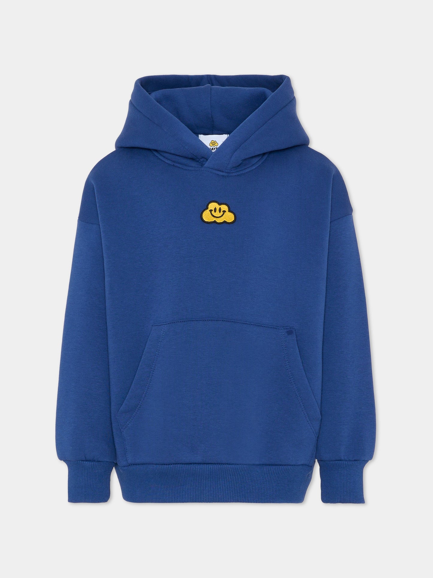 Felpa blu per bambini con nuvola gialla e scritta,Ghayme,F5GAJUHS003 067