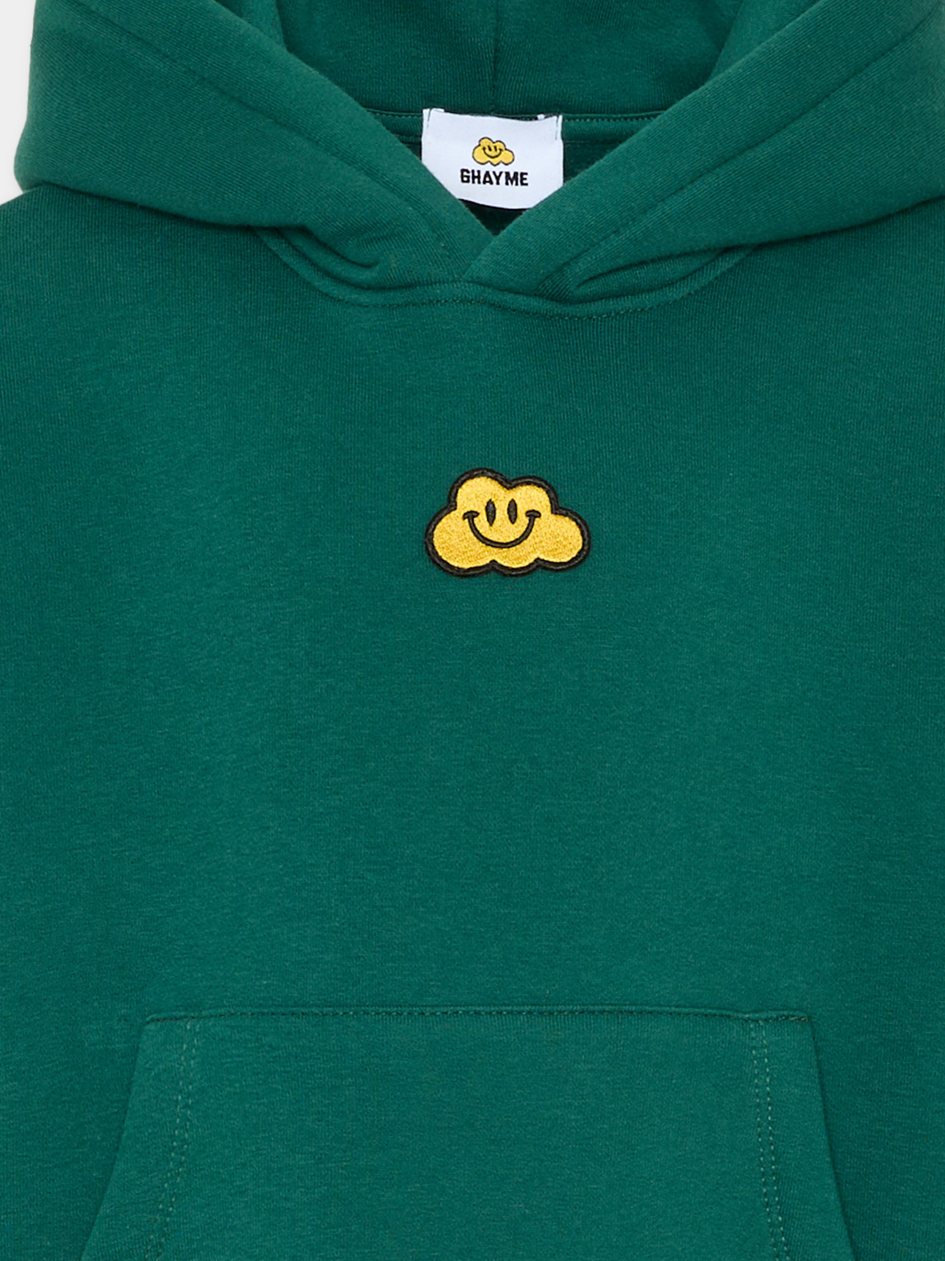 Felpa verde per bambini con nuvola gialla e scritta,Ghayme,F5GAJUHS003 088