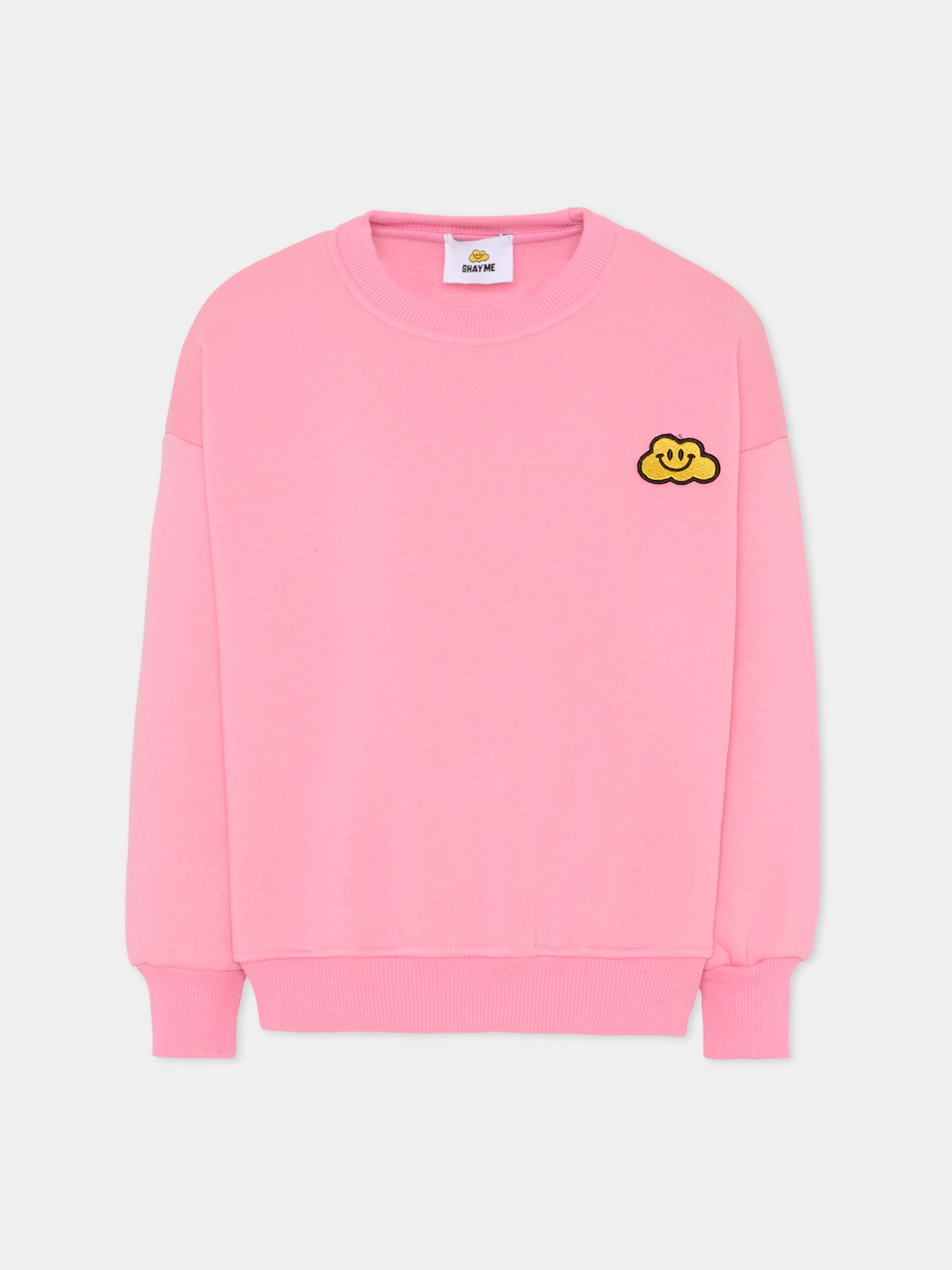 Felpa rosa per bambini con nuvola gialla a pois,Ghayme,F5GAJUSW011 045