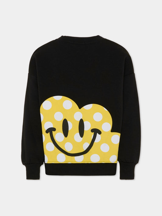 Felpa nera per bambini con nuvola gialla a pois,Ghayme,F5GAJUSW011 110