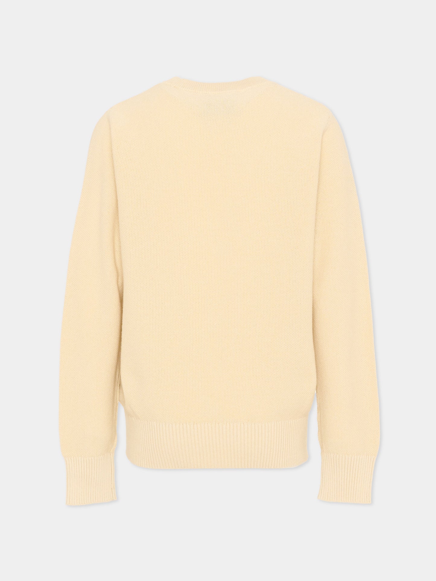 Maglione beige per bambino con levriero,Trussardi Junior,TBP26142MA BEIGE CASTLE WALL