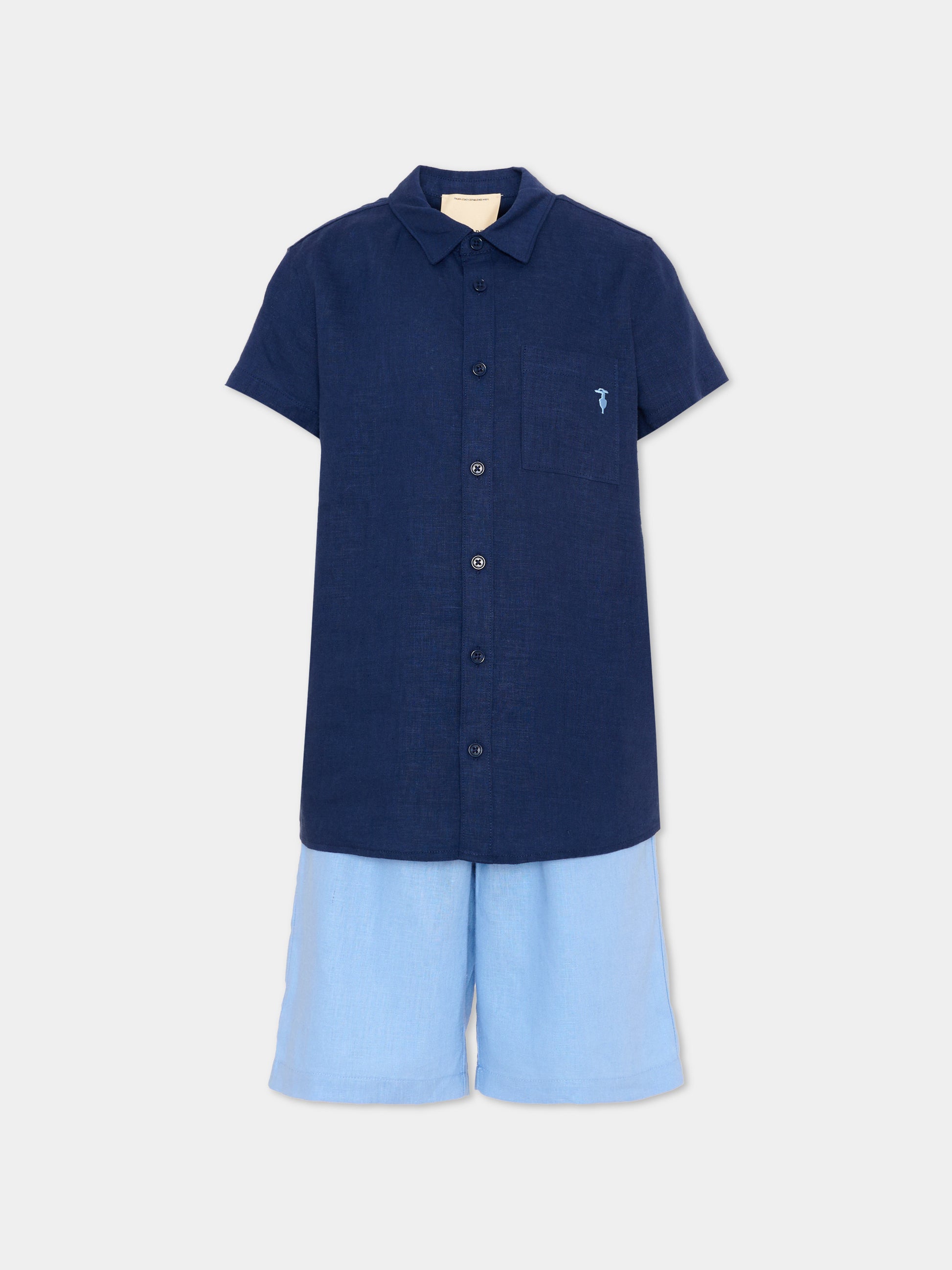 Completo blu per bambino con levriero,Trussardi Junior,TBP26019CL BLUE ESTATE