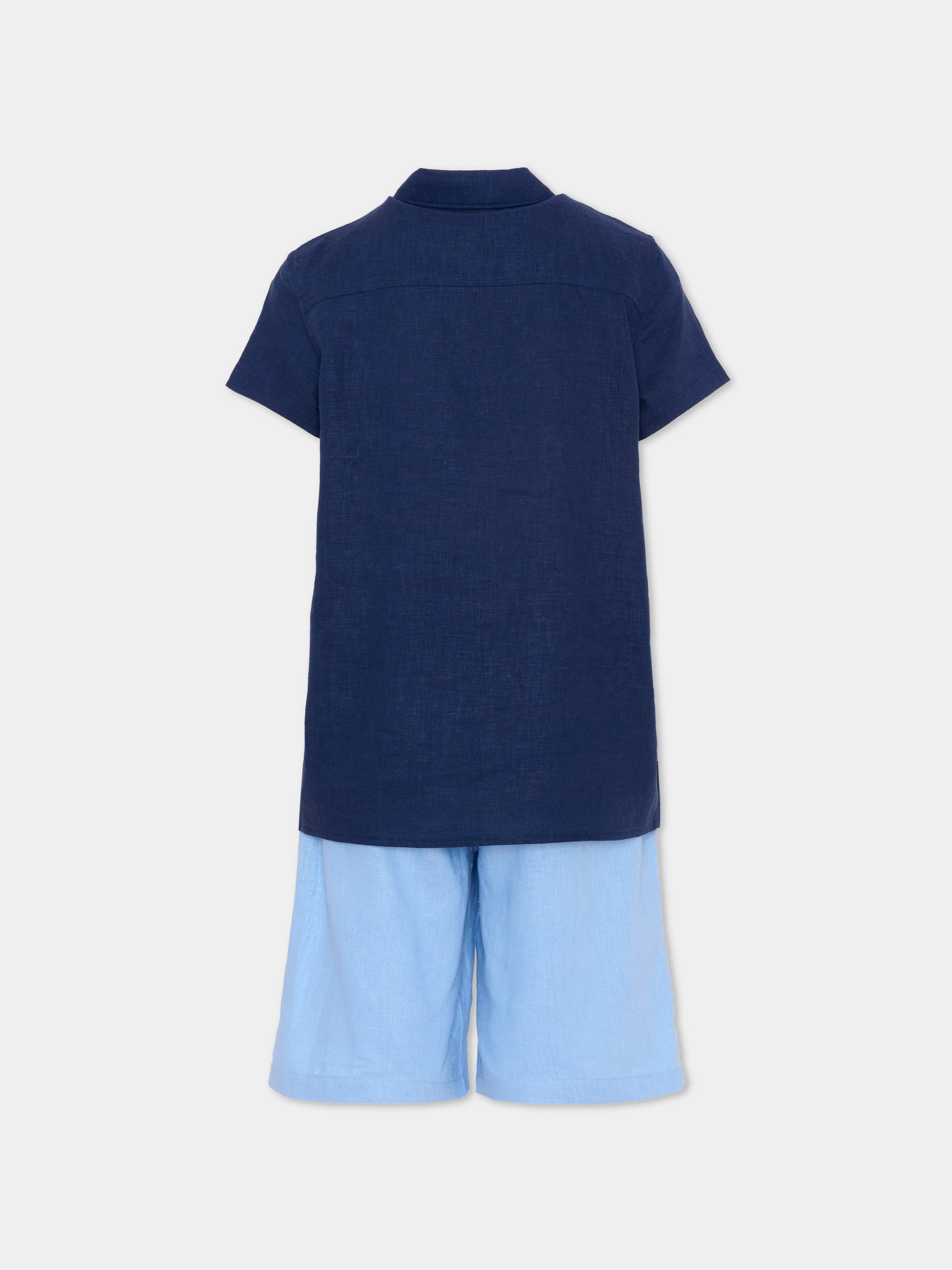 Completo blu per bambino con levriero,Trussardi Junior,TBP26019CL BLUE ESTATE